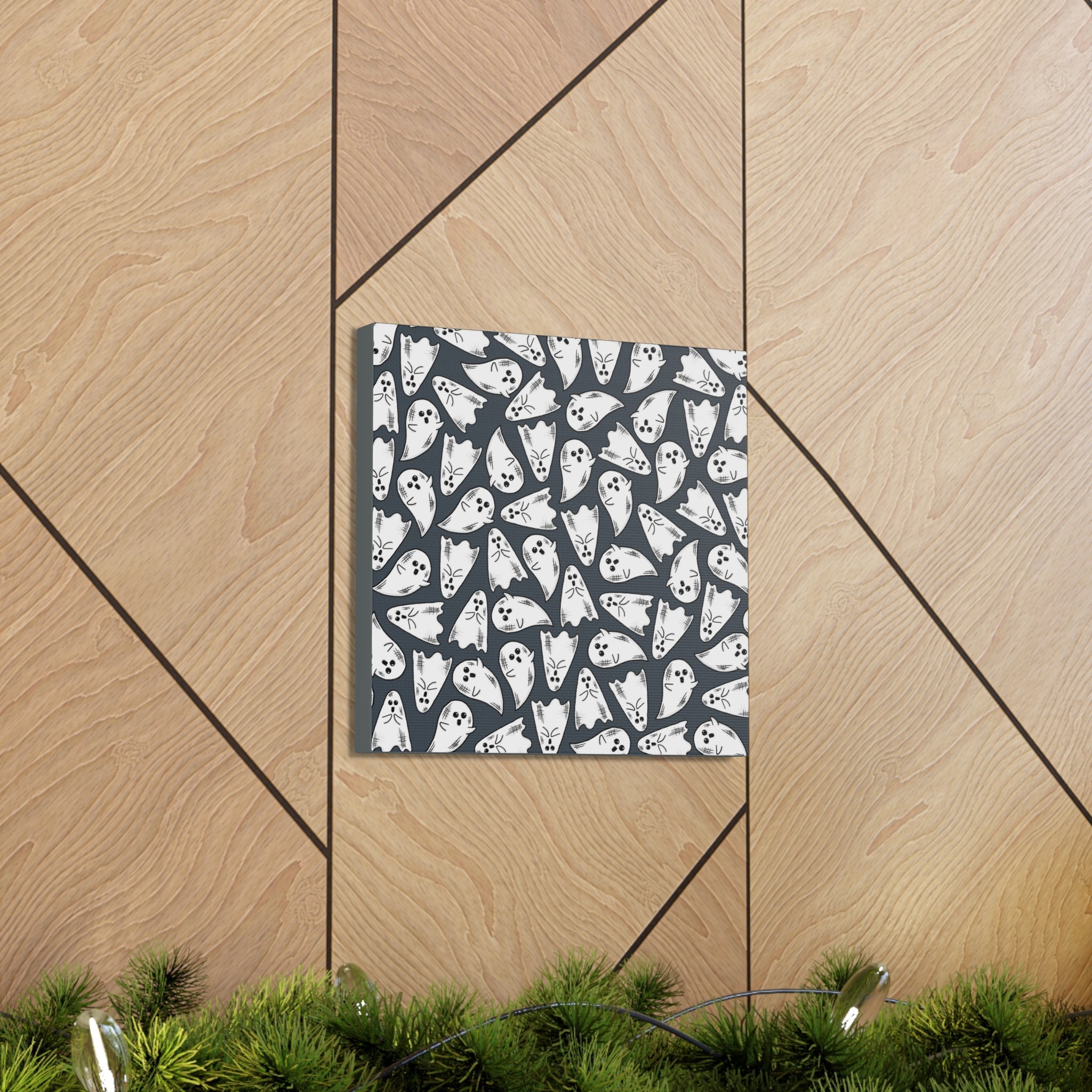 Cute Halloween Ghosts Print Canvas Gallery Wrap