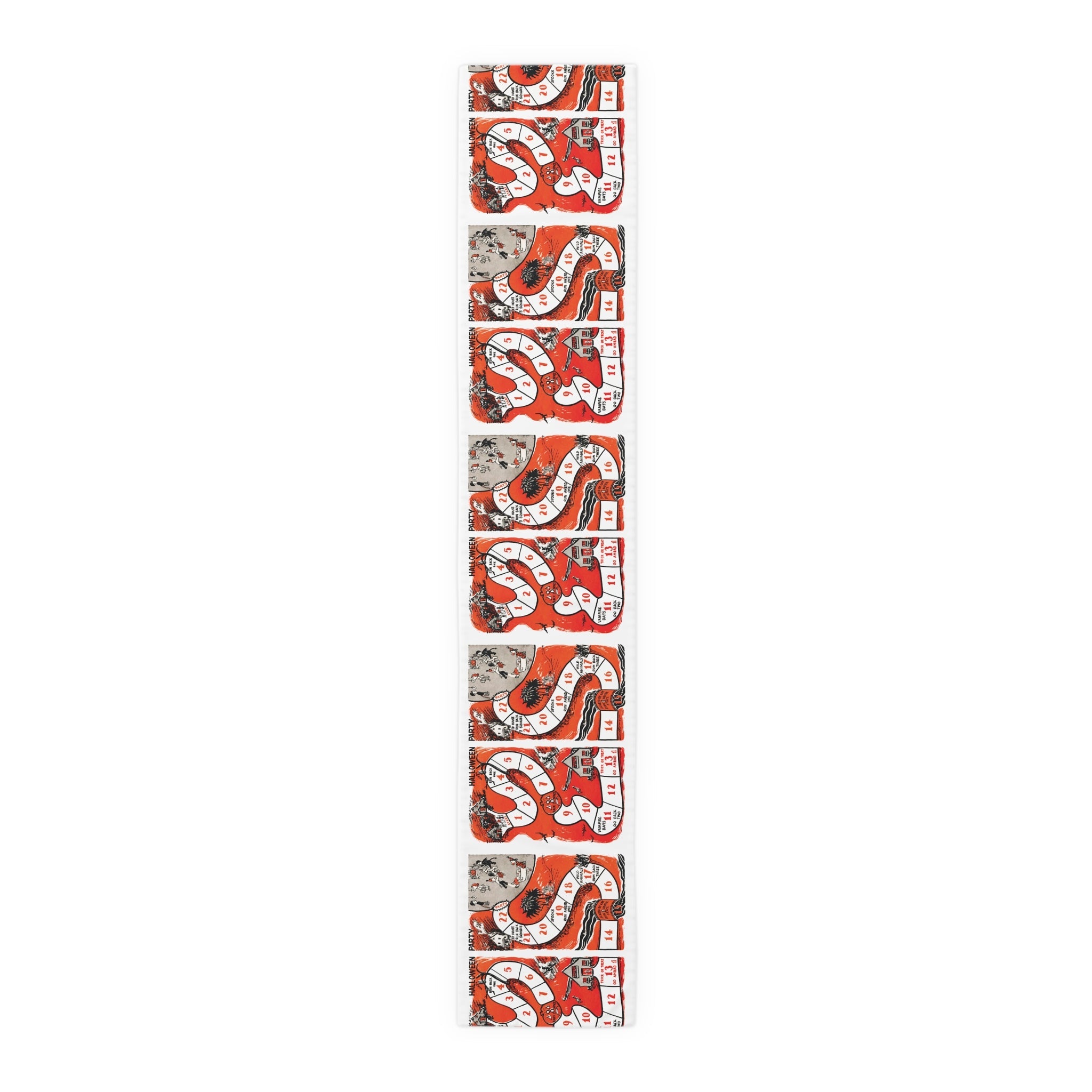 Halloween Board Game Retro Halloween Print Fall Autumn Decor Cotton Poly Table Runner