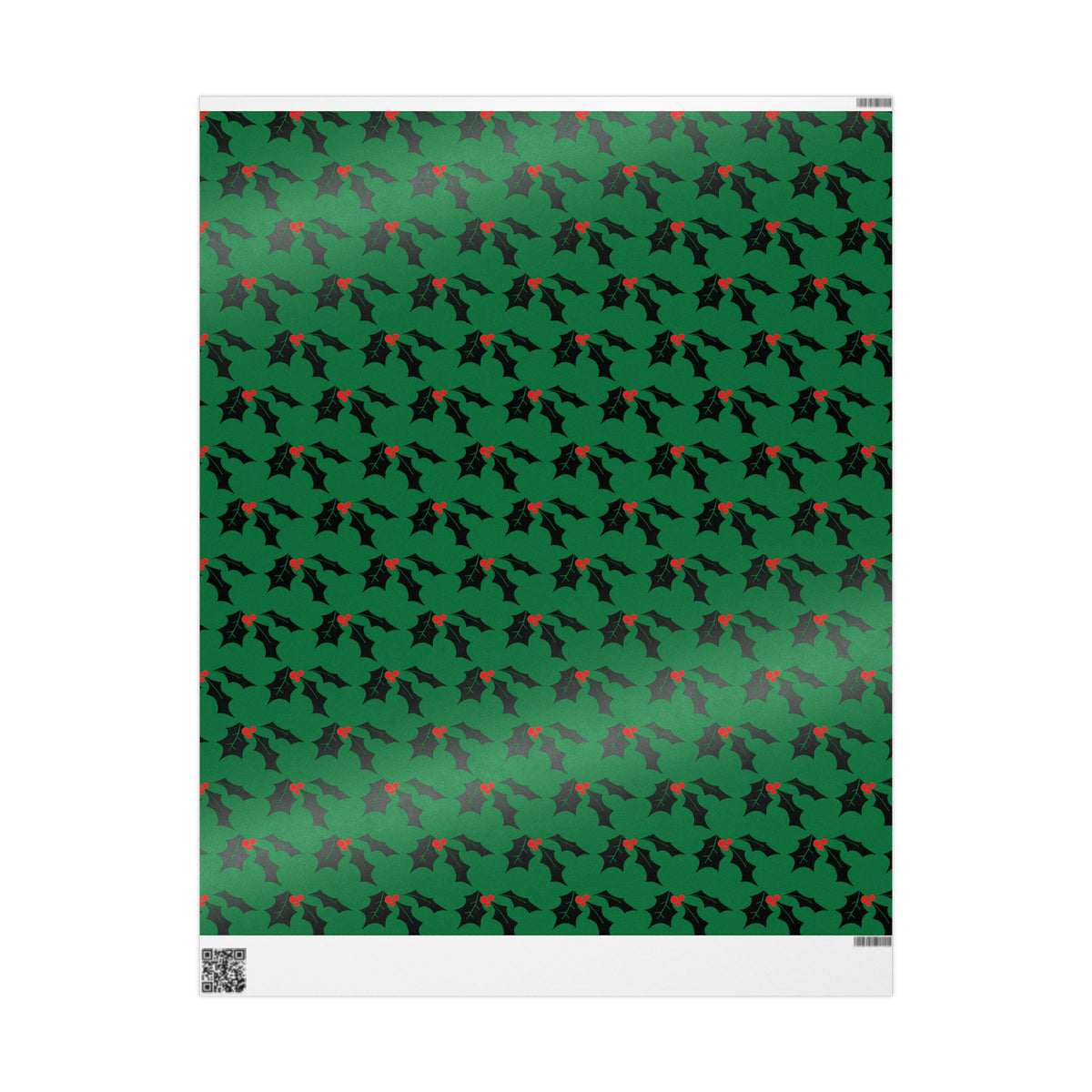 Christmas Holly Mid Century Retro Christmas Print Holiday Gift Wrap Paper - Glossy Or Matte