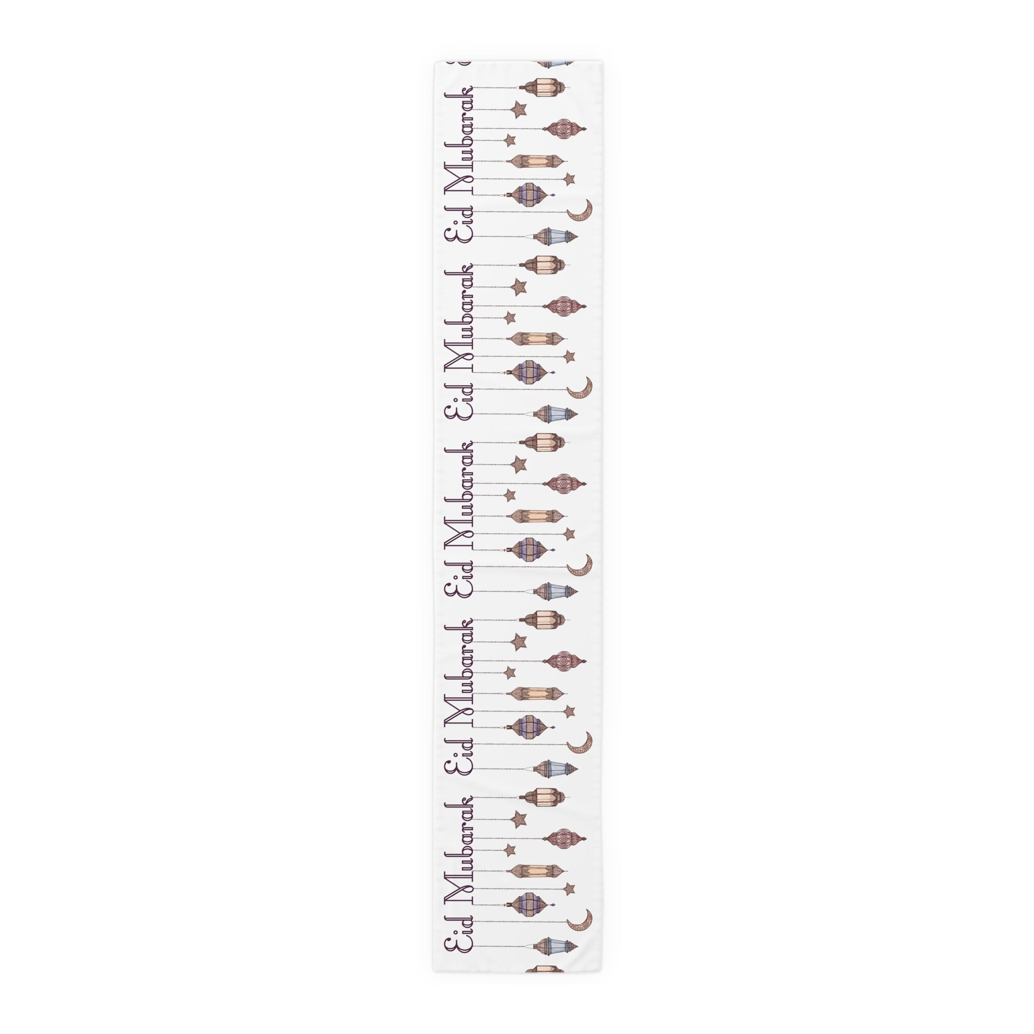 Eid Mubarak Islamic Lanterns Holiday Decor Cotton Poly Table Runner