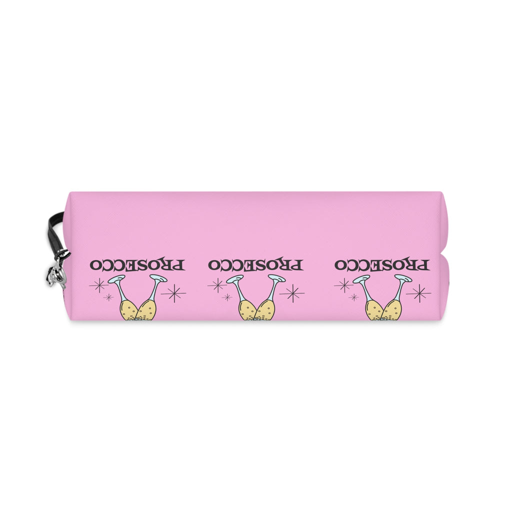 Prosecco Cocktails Pink Atomic Mid Century Retro Style Cosmetic Makeup Travel Bag