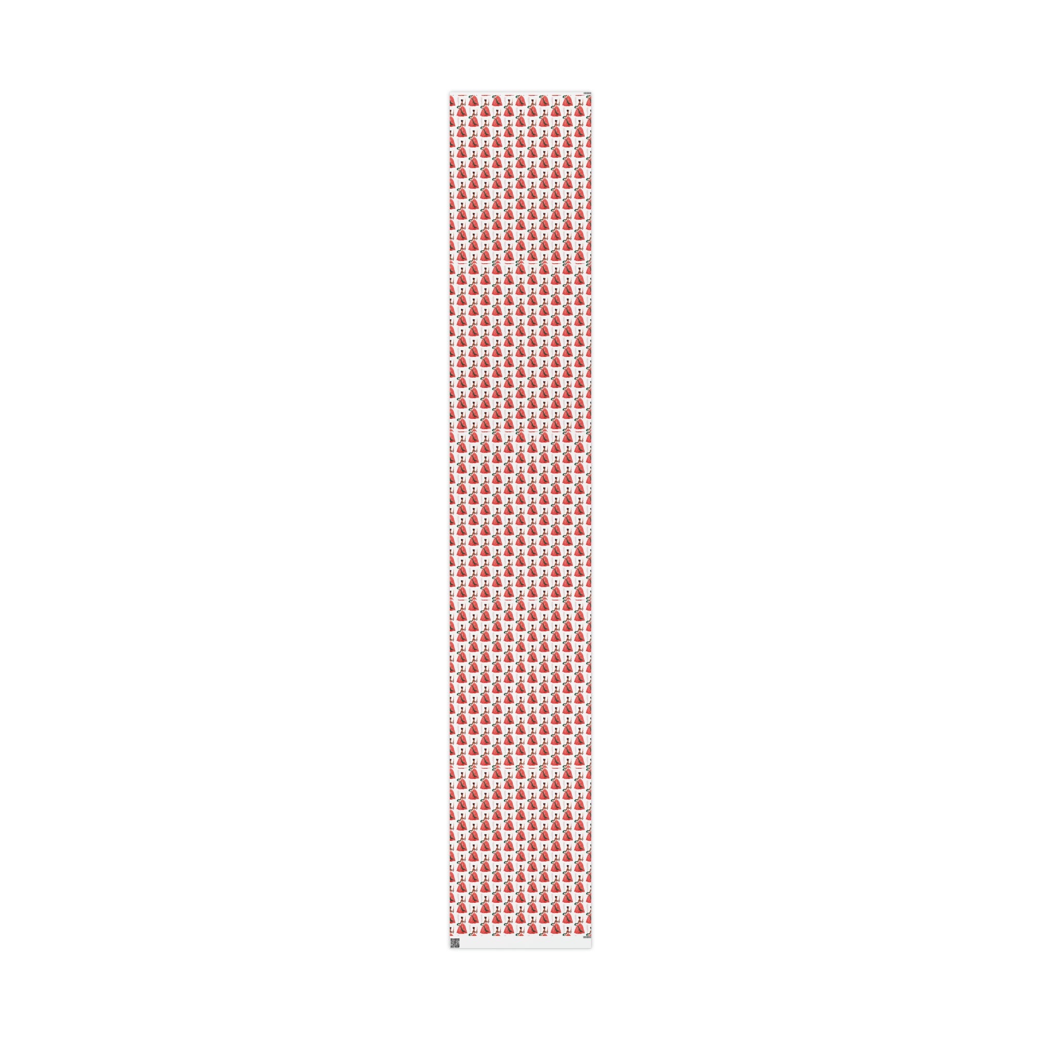 Happy Holidays Christmas Lady With Candle Retro Christmas Print Holiday Gift Wrap Paper - Glossy Or Matte