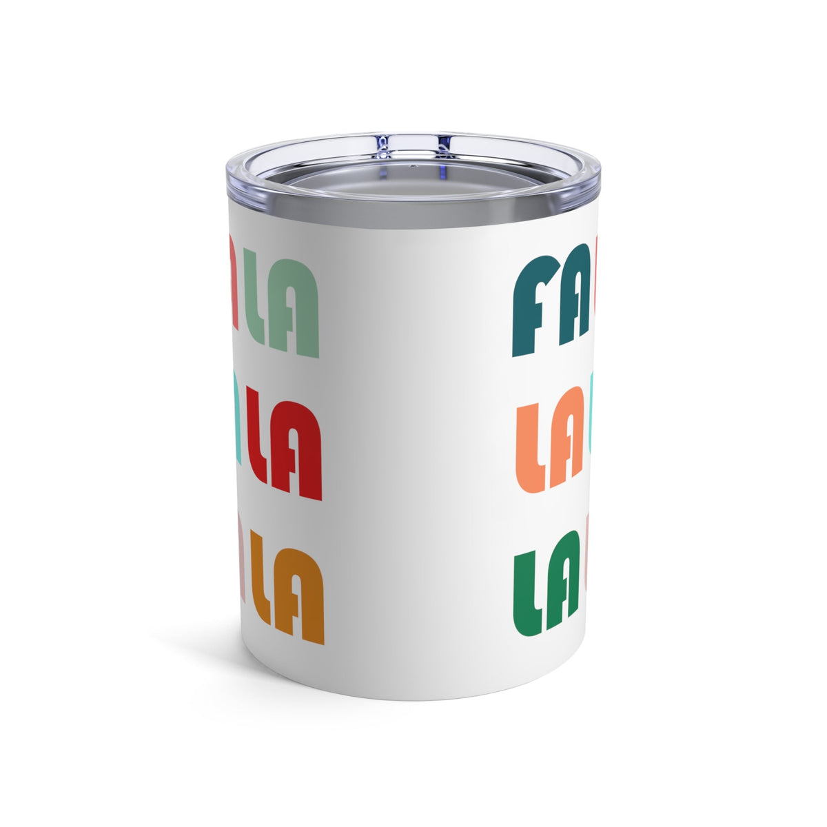 Fa La La La Retro Style Christmas Print Stainless Steel Tumbler 10oz