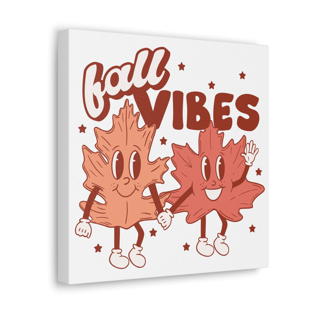Fall Vibes Leaf Friends Retro Style Fall Autumn Canvas Gallery Wrap
