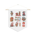 Merry Christmas To You Candy Retro Mid Century Christmas Print Wall Hanging Banner Flag