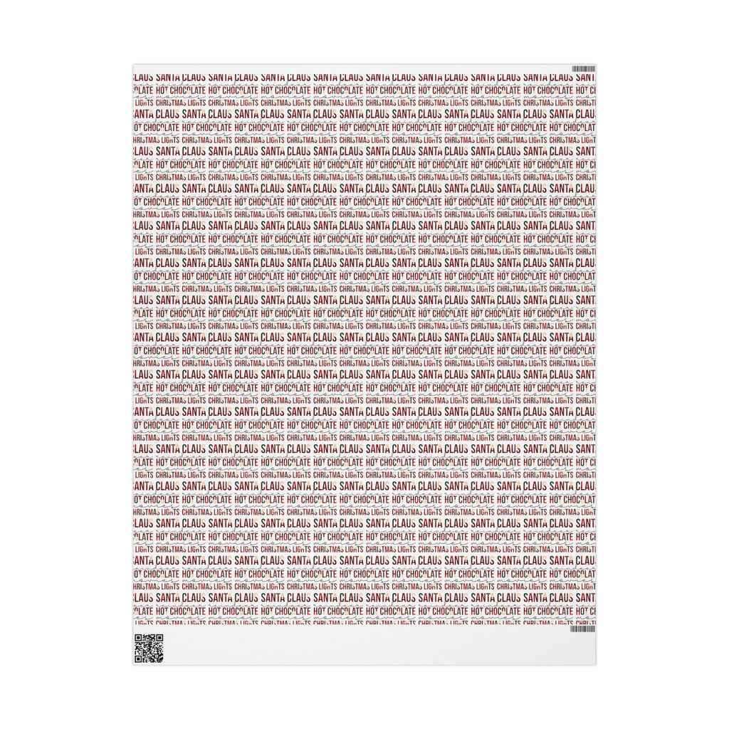 Santa Claus Reindeer Hot Chocolate Movies Christmas Lights Christmas Print Holiday Gift Wrap Paper - Glossy Or Matte