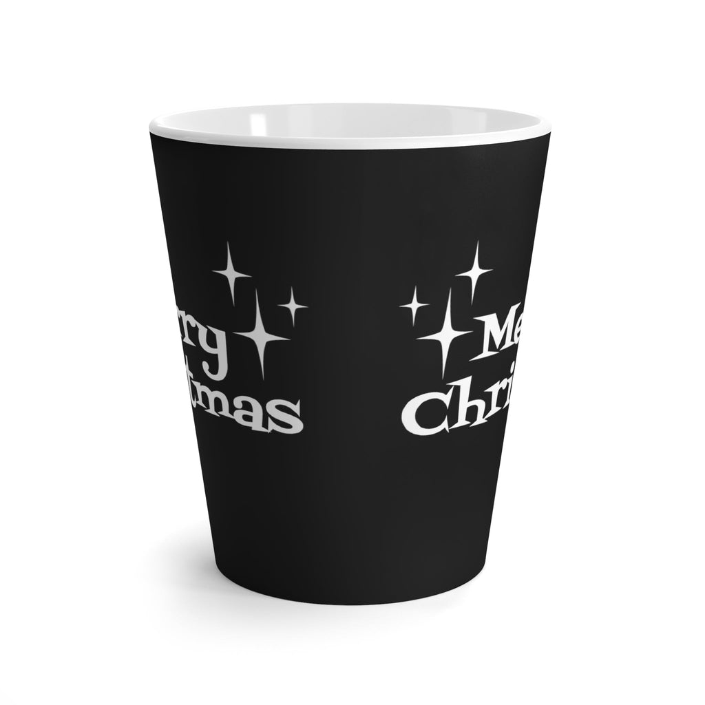 Merry Christmas Black And White Atomic Mid Century Retro Style Latte Mug