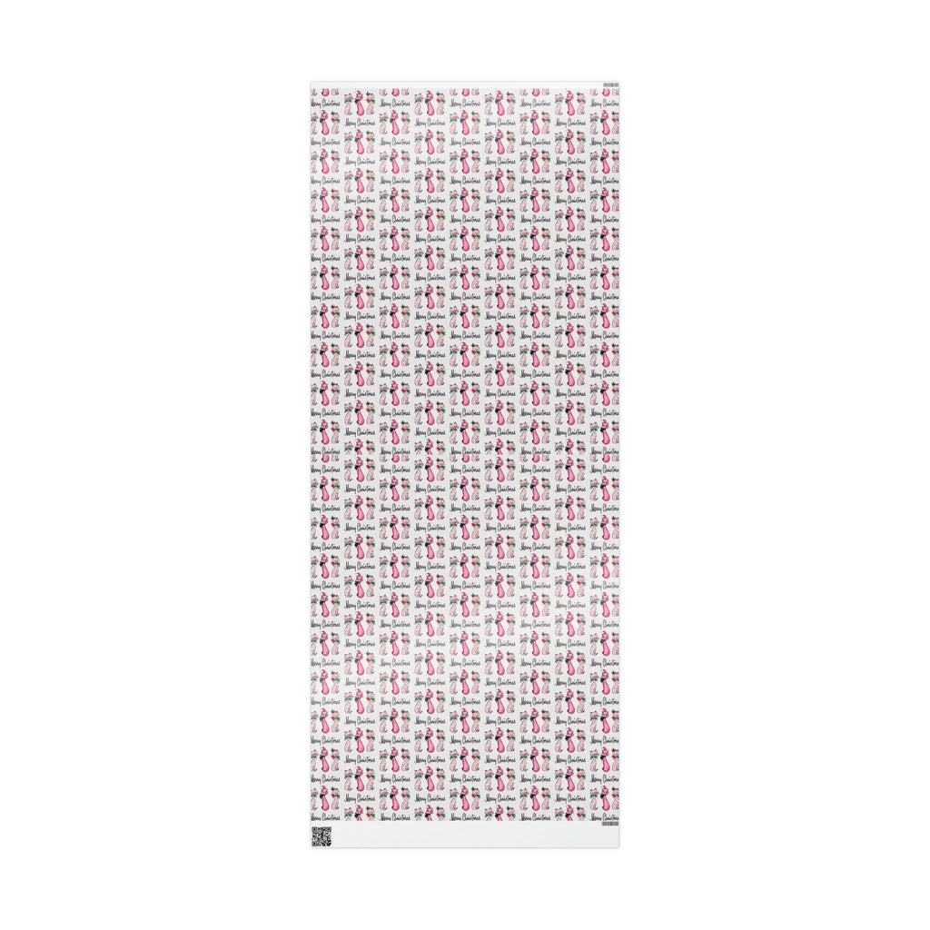Merry Christmas Cats Mid Century Retro Christmas Print Holiday Gift Wrap Paper - Glossy Or Matte