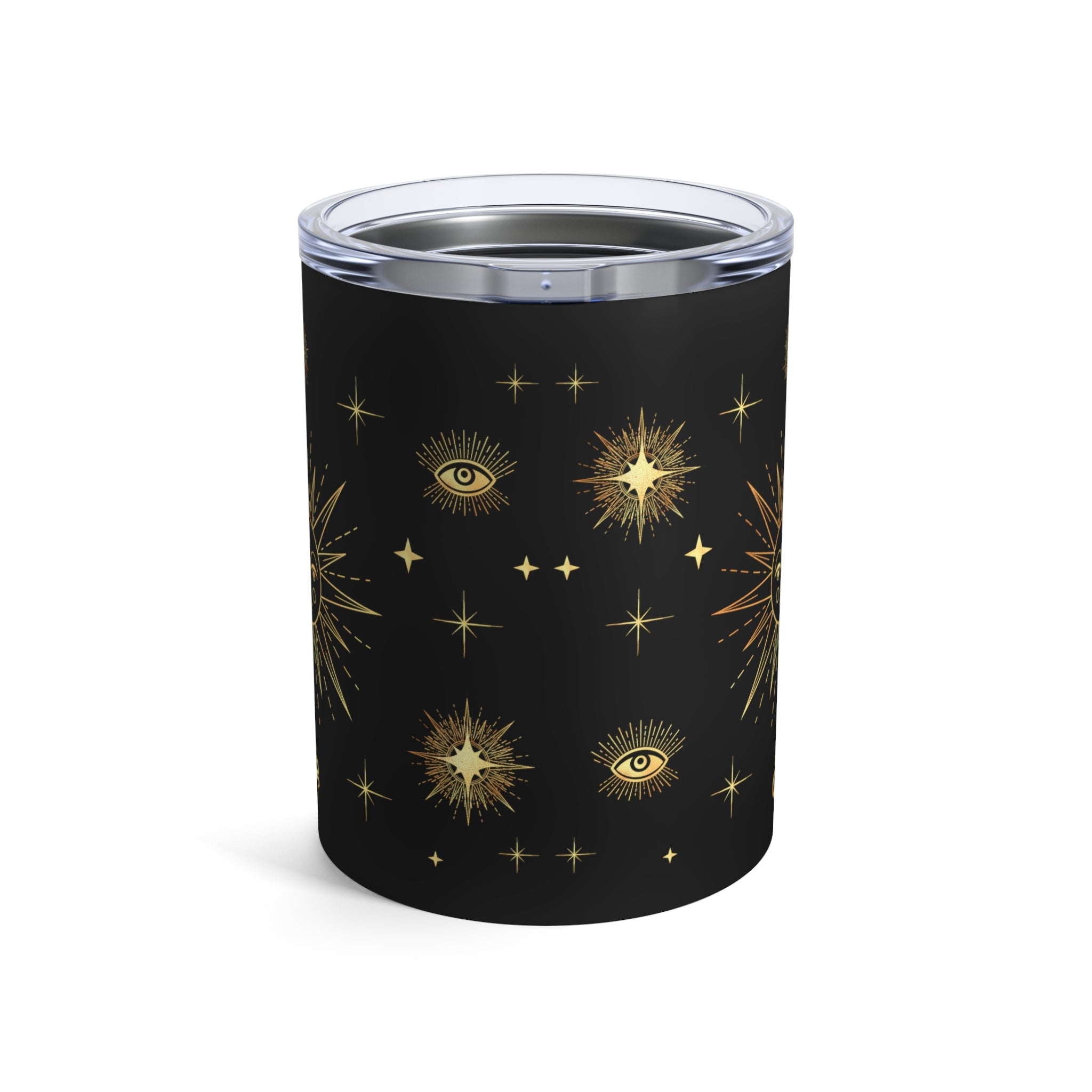 Celestial Gold Sun Stars Stainless Steel Tumbler 10oz