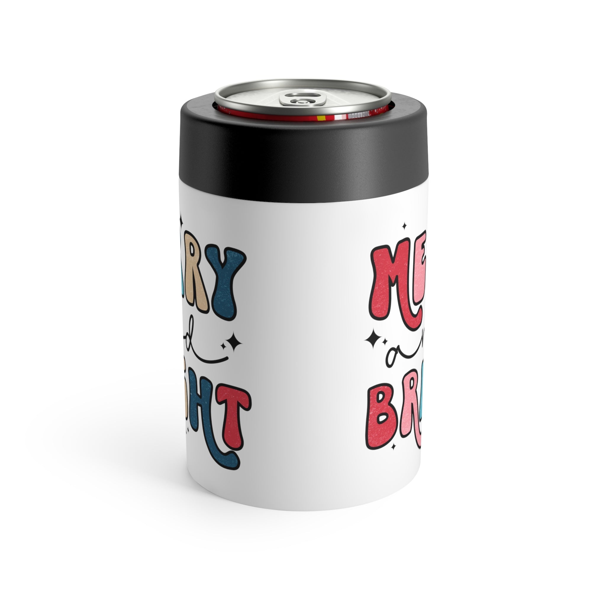 Merry And Bright Christmas Stainless Steel Can Holder