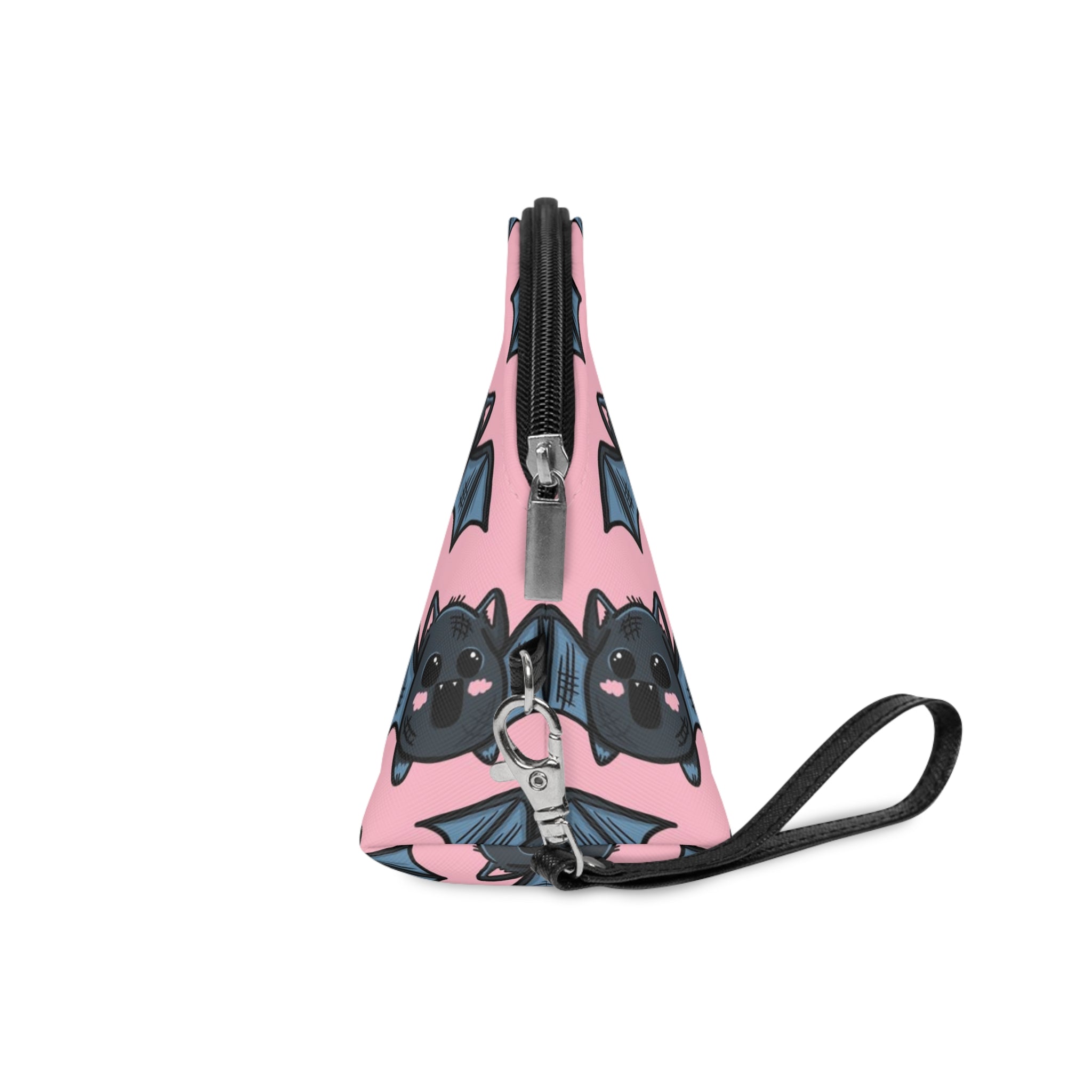 Cute Pink Bats Halloween Travel Cosmetic Makeup Bag