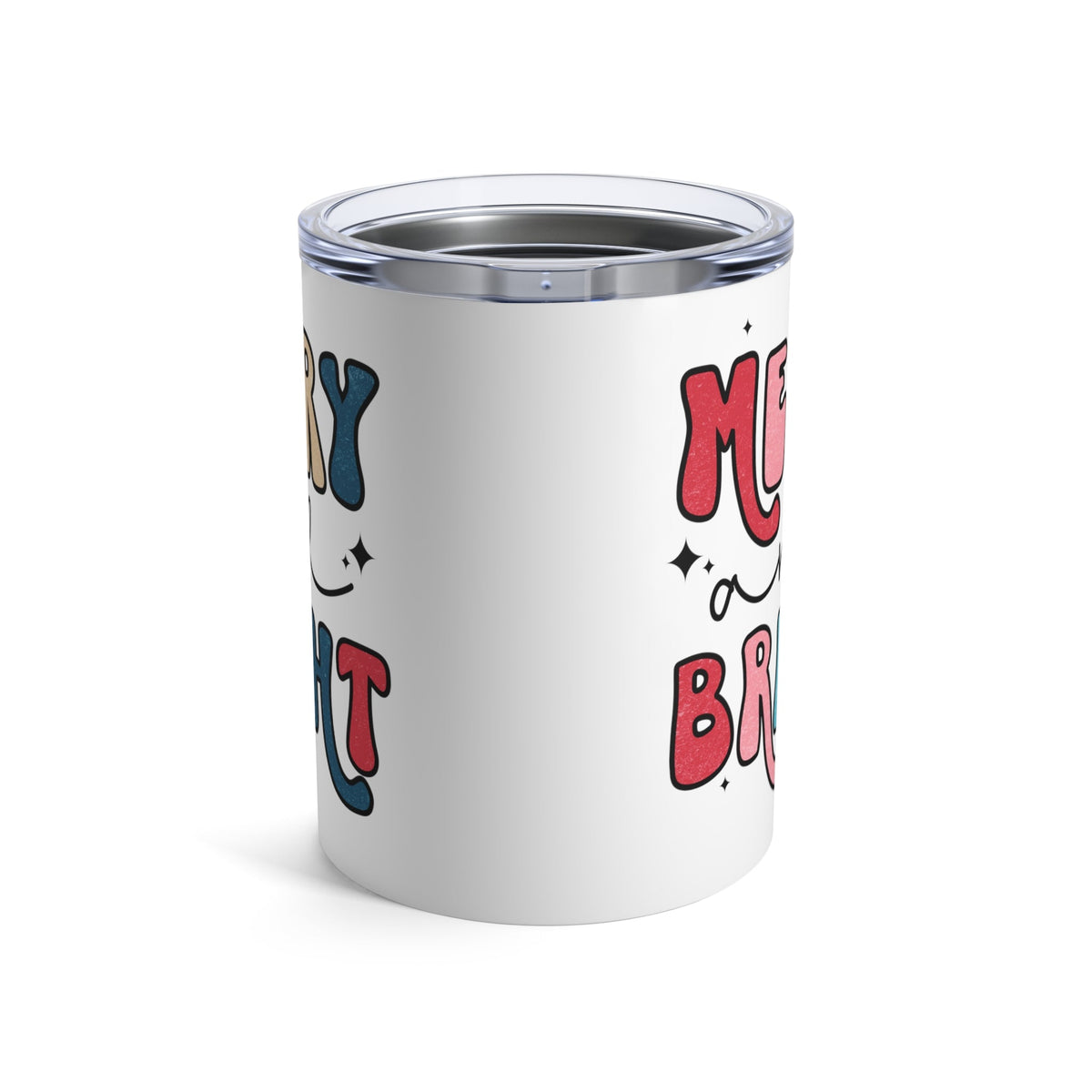 Merry And Bright Christmas Stainless Steel Tumbler 10oz