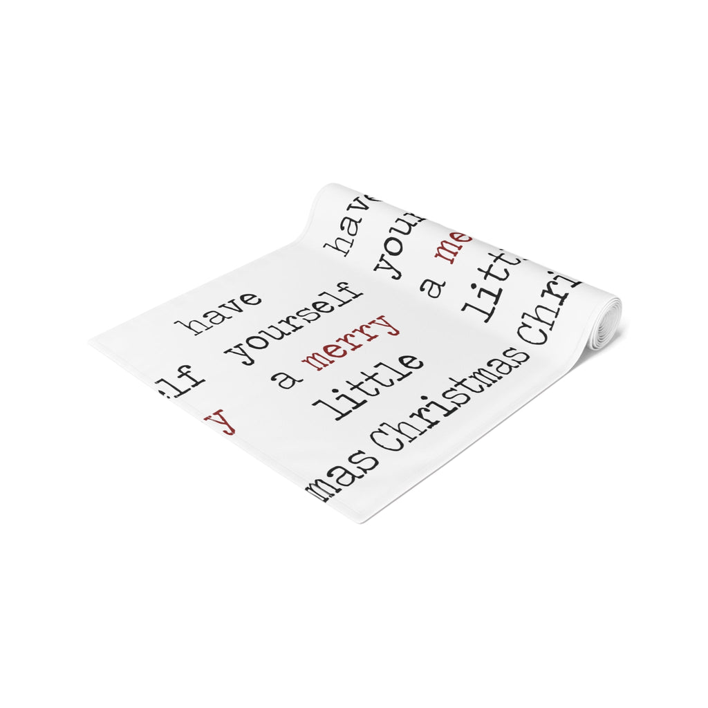Have Yourself A Merry Little Christmas Print Home Decor Cotton Poly Table Runner