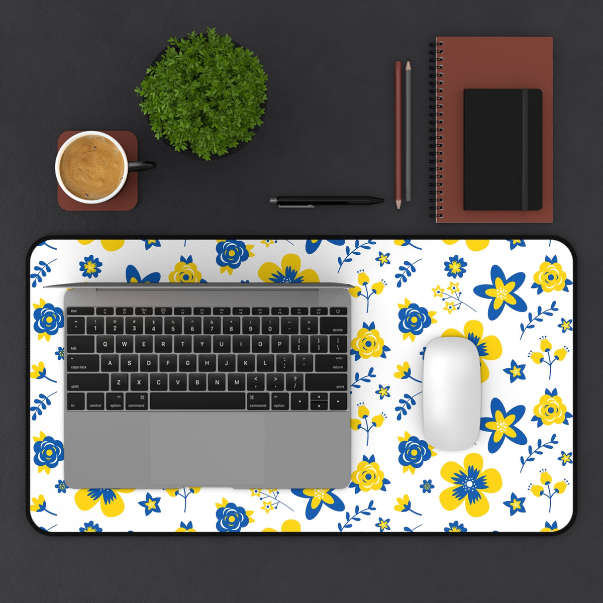 Ukranian Country Flowers Floral Desk Mat - 3 size options