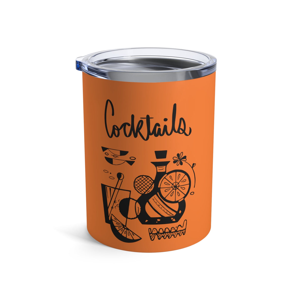 Cocktails Mid Century Atomic Era Style Stainless Steel Tumbler 10oz