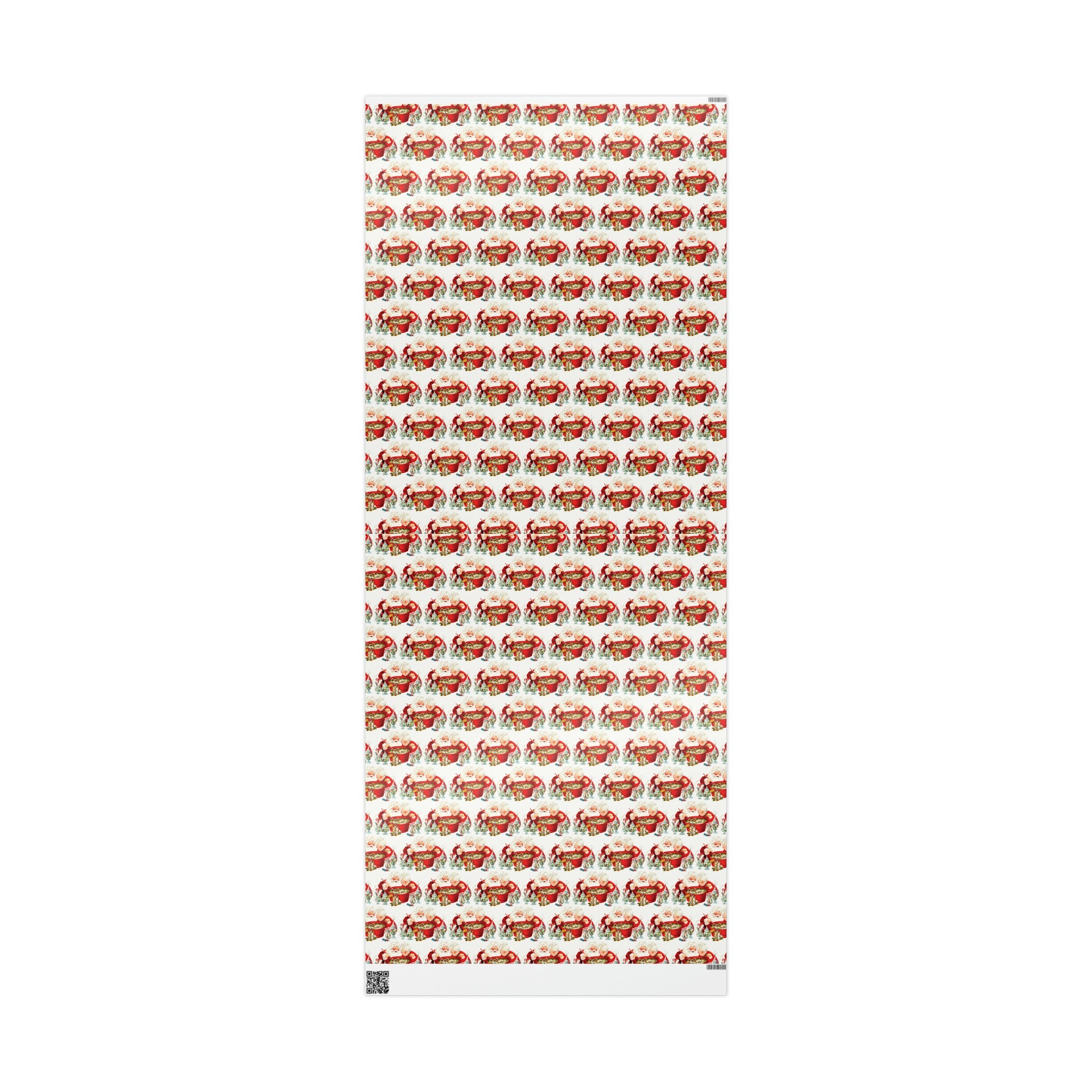 Santa And Mrs Claus Making Christmas Cheer Retro Holiday Gift Wrap Paper - Glossy Or Matte