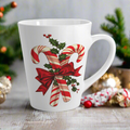 Candy Cane Holly Retro Christmas Latte Coffee Mug