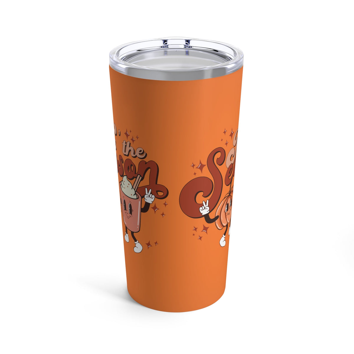 Tis The Season For Pumpkin Spice Retro Style Fall Autumn Stainless Steel Tumbler 20oz
