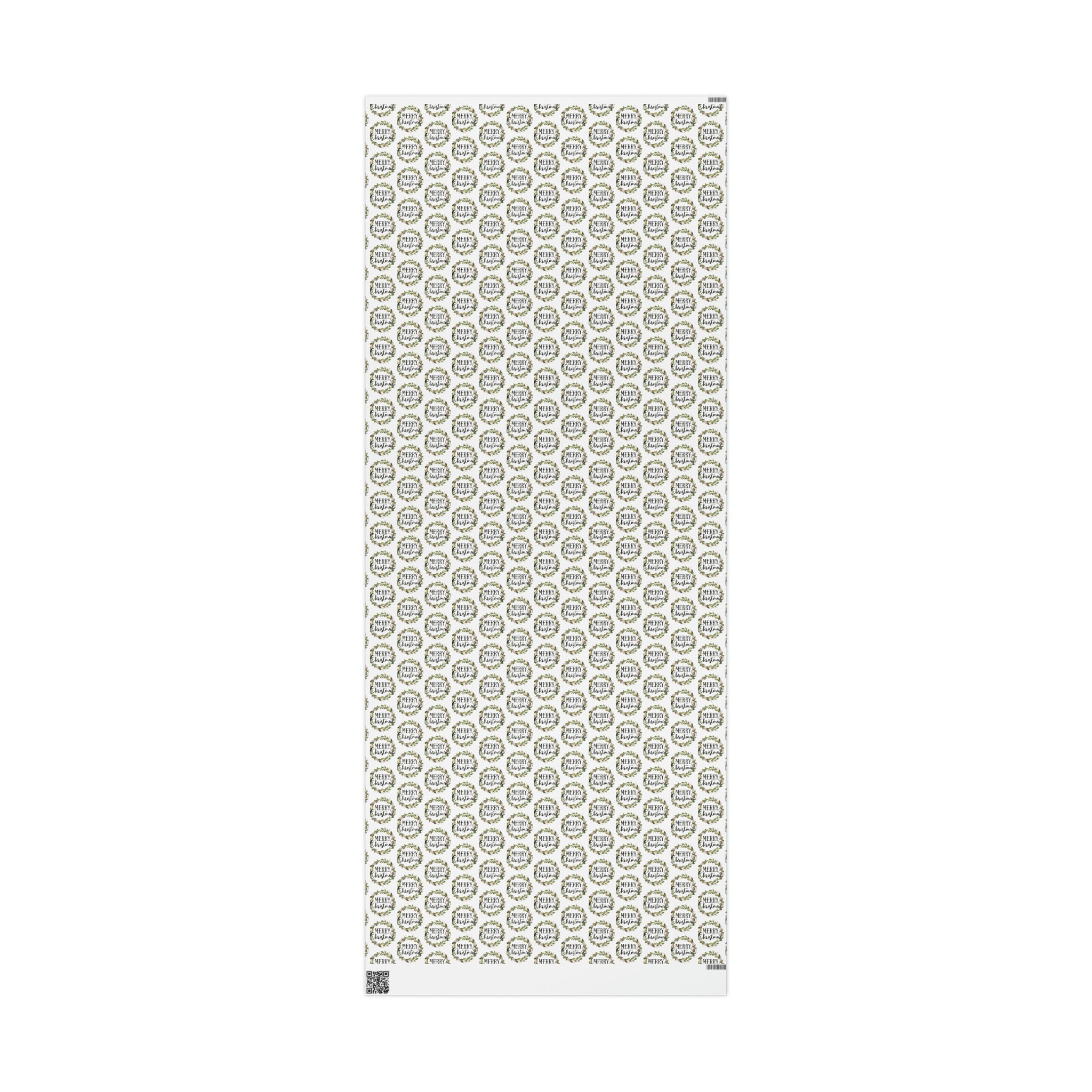 Merry Christmas Wreath Retro Style Christmas Print Holiday Gift Wrap Paper - Glossy Or Matte