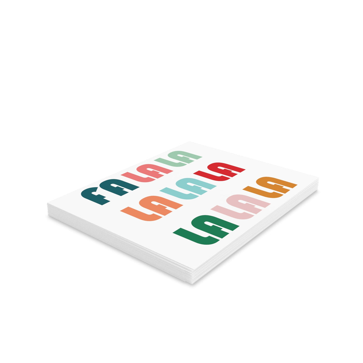 Fa La La La Retro Christmas Style Matte Greeting Cards (8, 16, and 24 pcs)