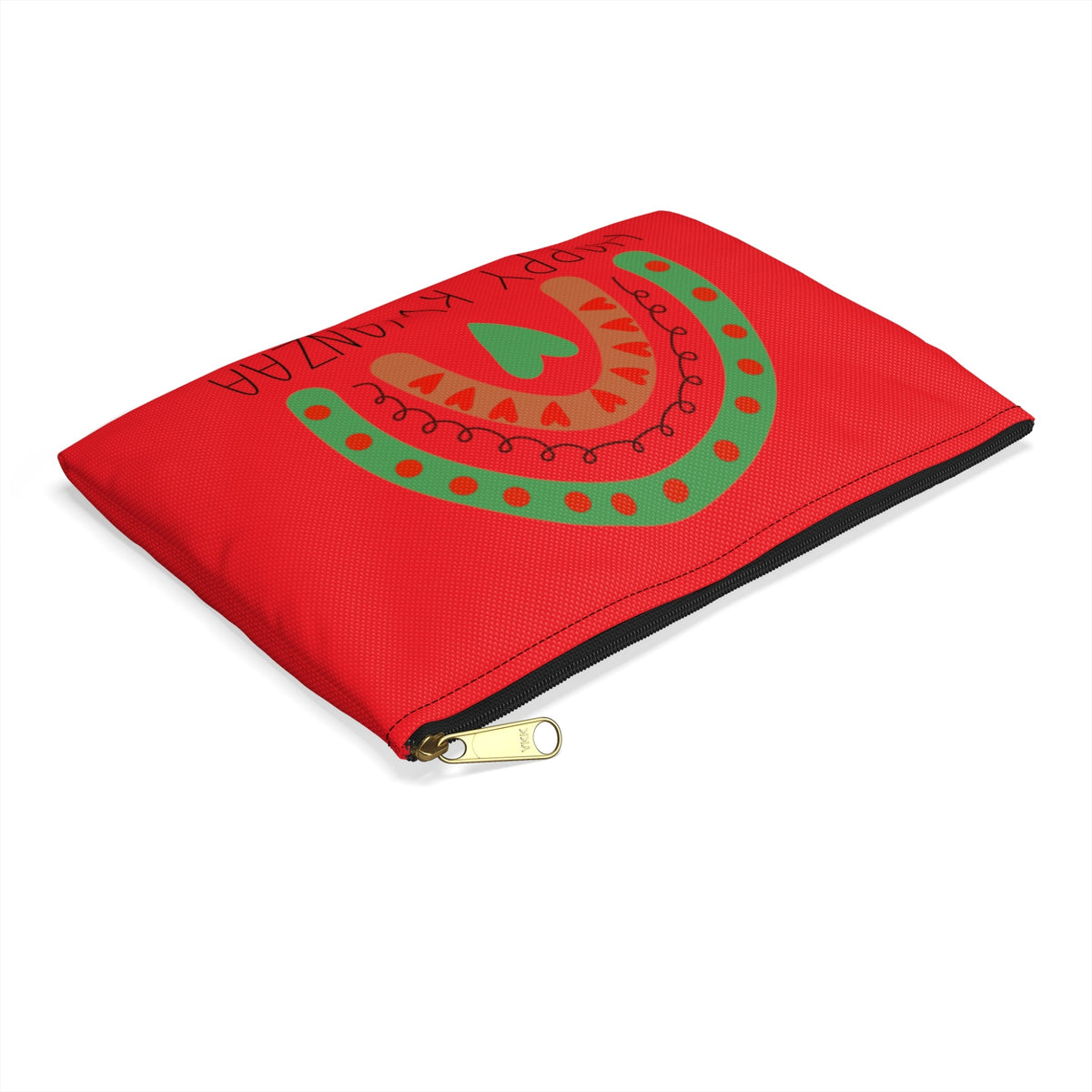Happy Kwanzaa Rainbow Red Polyester Accessory Pouch Travel Bag