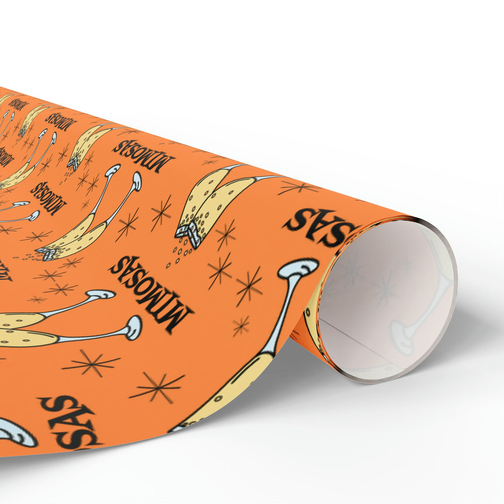Mimosas Champagne Brunch Atomic Retro Style Holiday Gift Wrap Paper - Glossy Or Matte