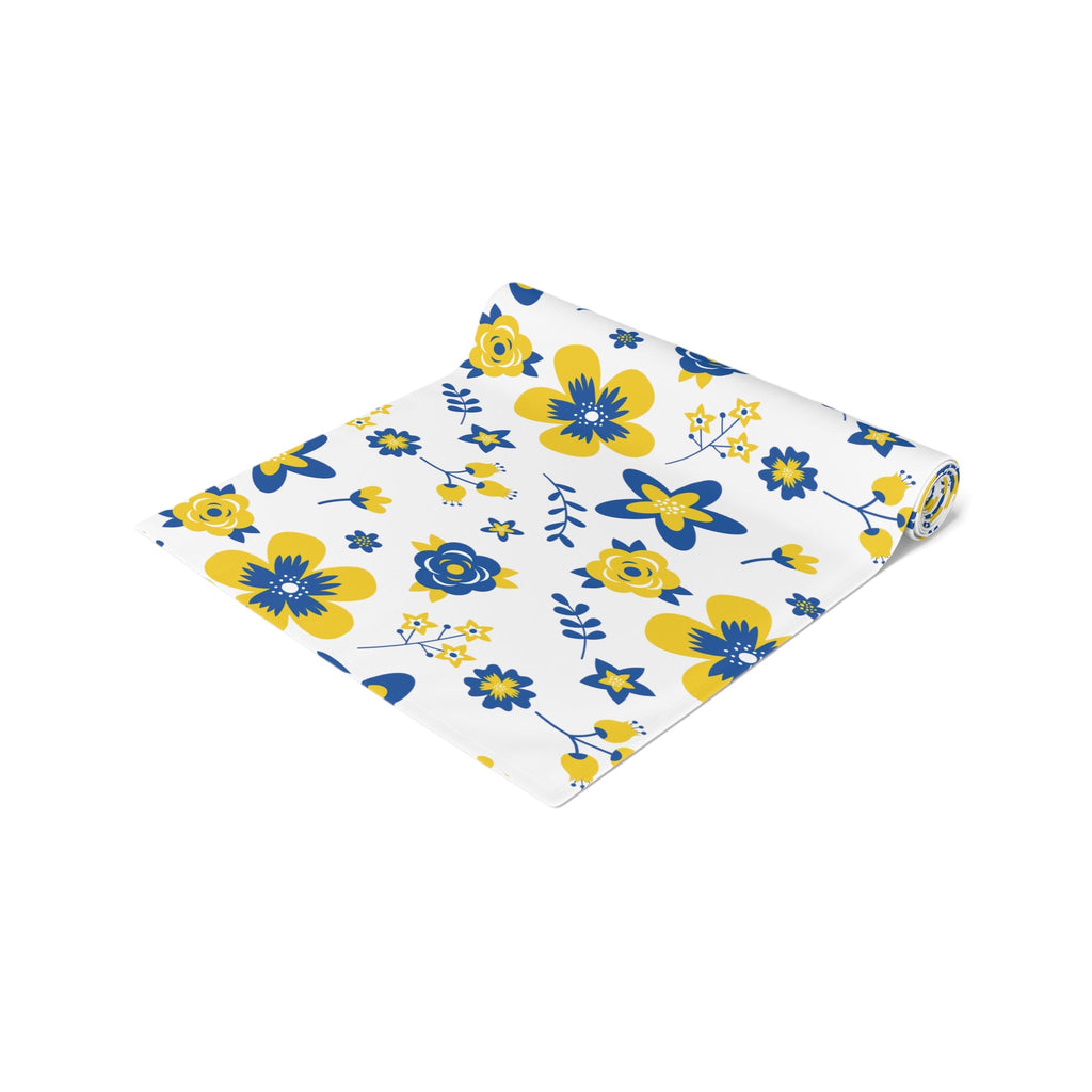 Ukrainian Country Flowers Spring Polyester Table Runner