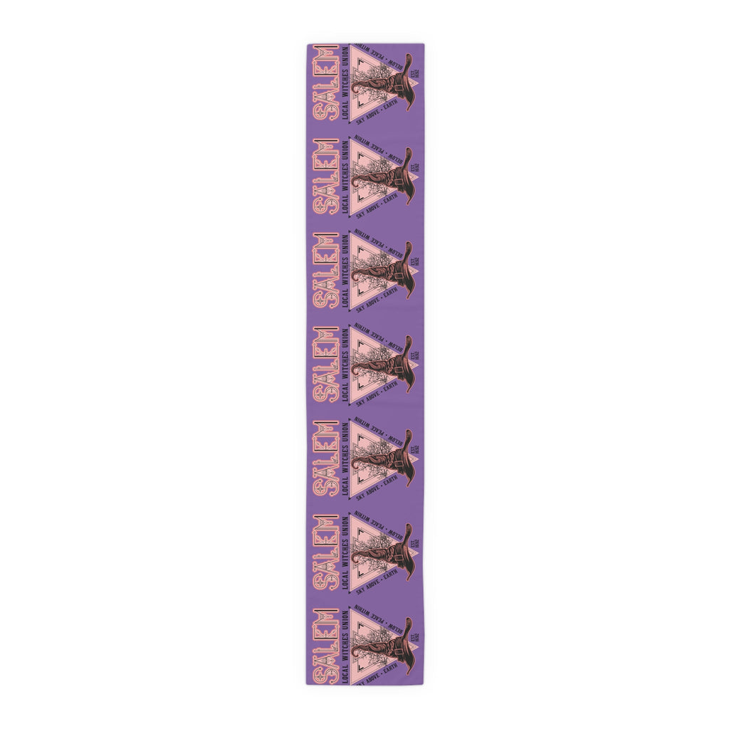 Salem Witches Union Halloween Fall Autumn Decor Purple Cotton Poly Table Runner