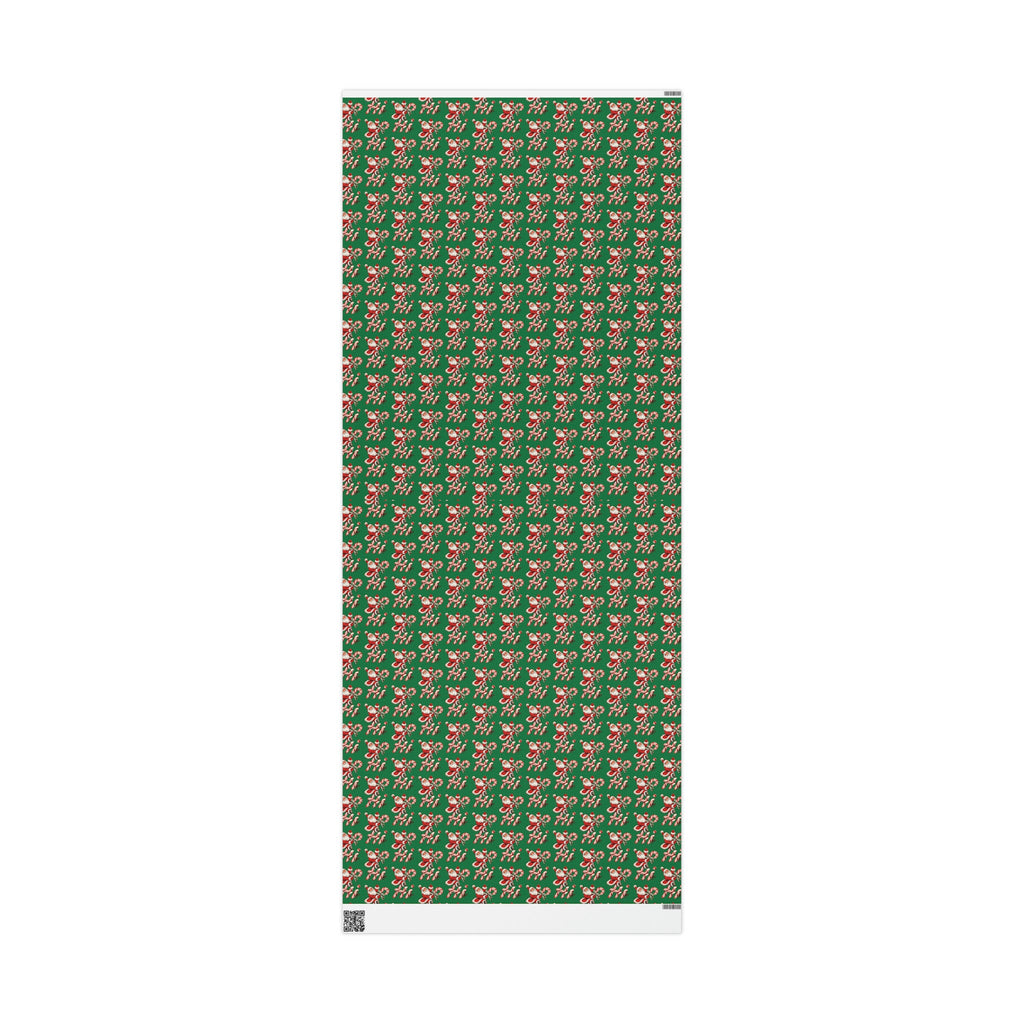 Hi Santa On Candy Cane Retro Christmas Print Holiday Gift Wrap Paper - Glossy Or Matte