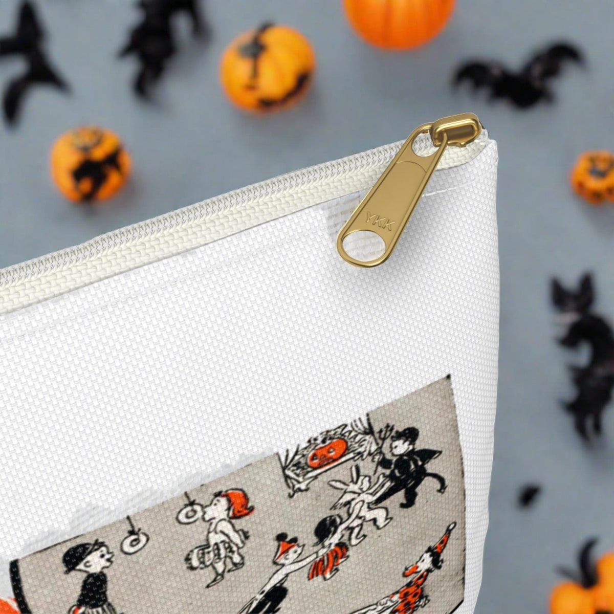 Vintage Halloween Board Game Retro Halloween Print Polyester Accessory Pouch Travel Bag
