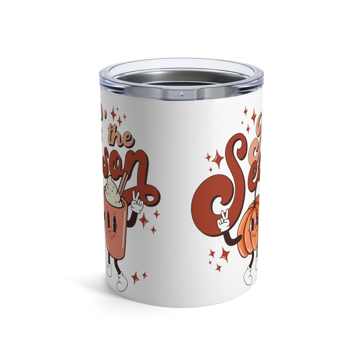 Tis The Season For Pumpkin Spice Fall Autumn Retro Style Stainless Steel Tumbler 10oz