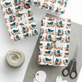 Spring Bluebirds Retro Print Holiday Gift Wrap Paper - Glossy Or Matte