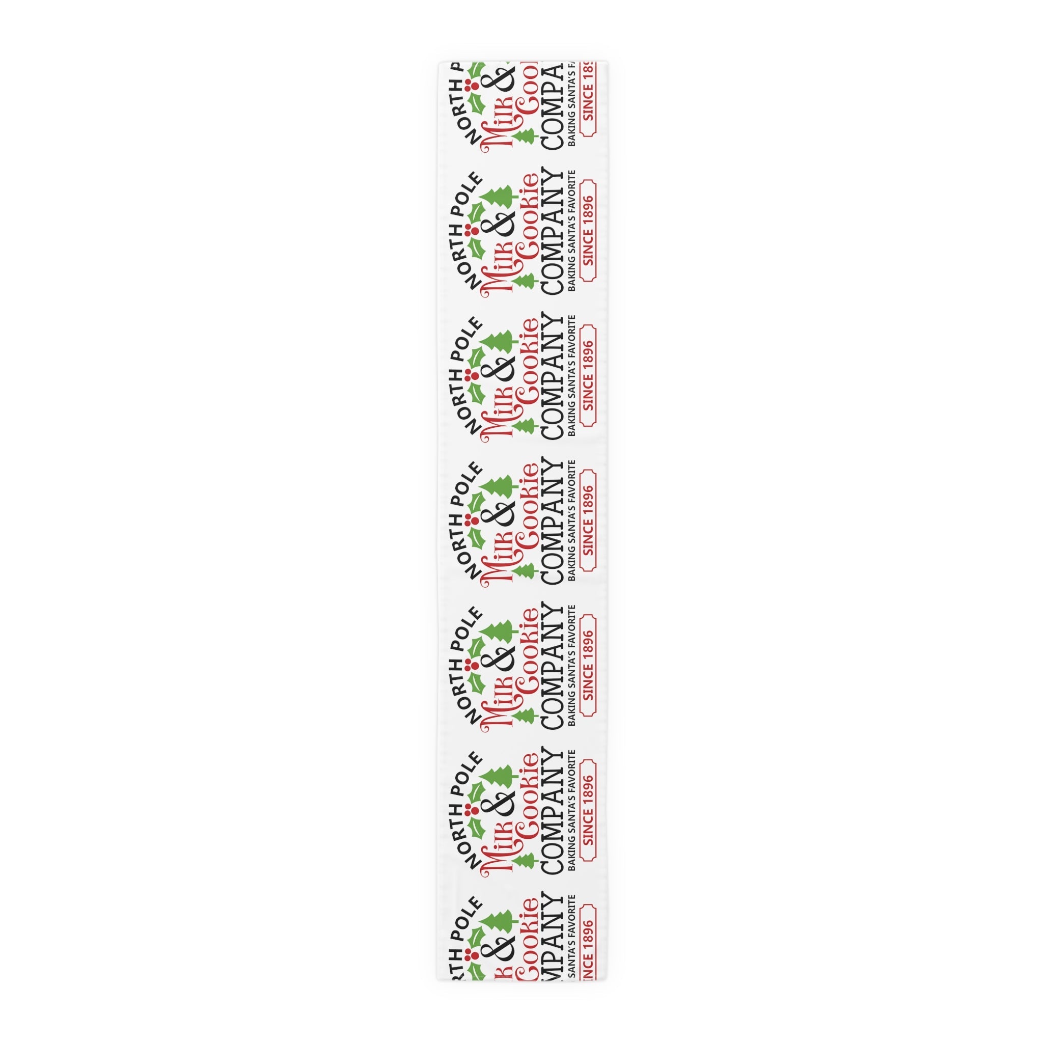 North Pole Milk And Cookie Company Christmas Print Home Decor Cotton Poly Table Runner