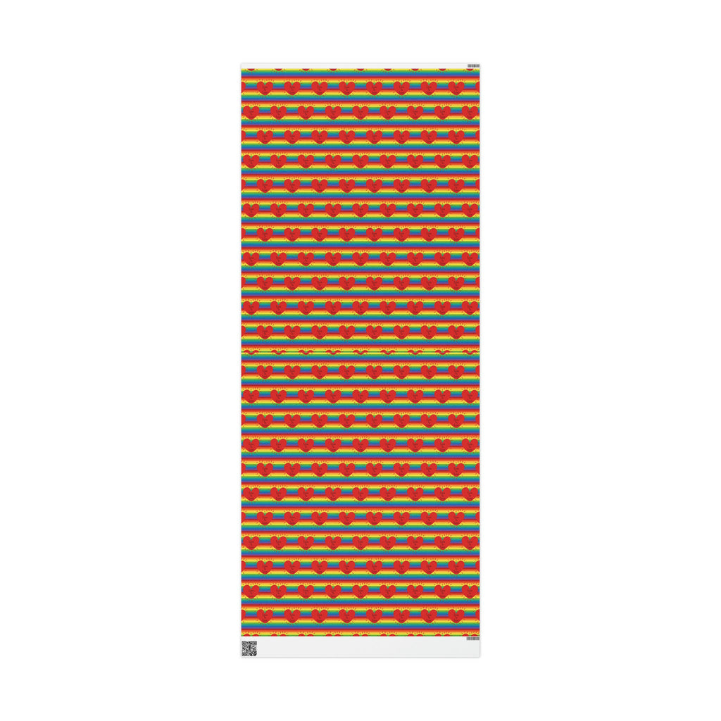 Love Is Love Heart Rainbow Pride Holiday Gift Wrap Paper - Glossy Or Matte