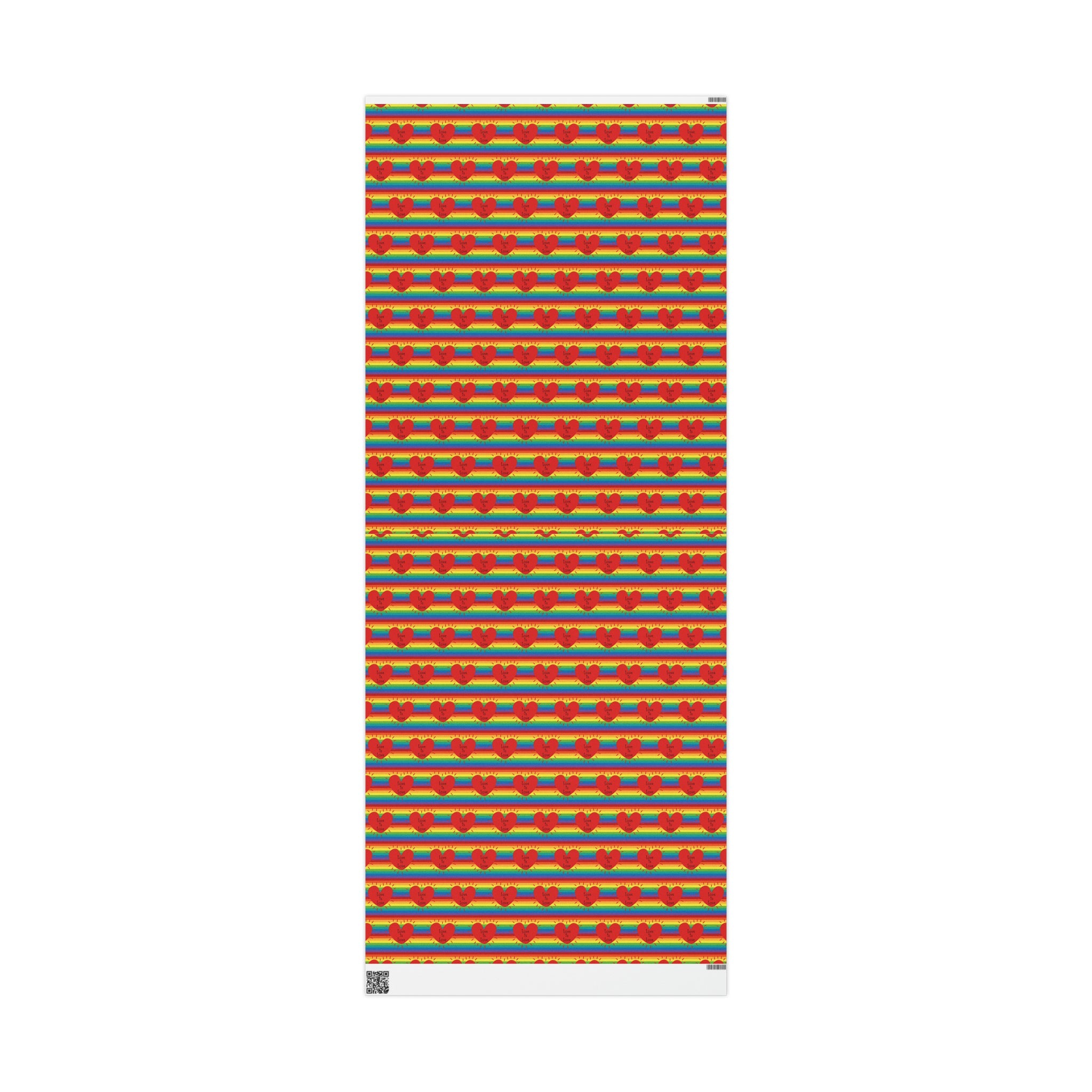 Love Is Love Heart Rainbow Pride Holiday Gift Wrap Paper - Glossy Or Matte