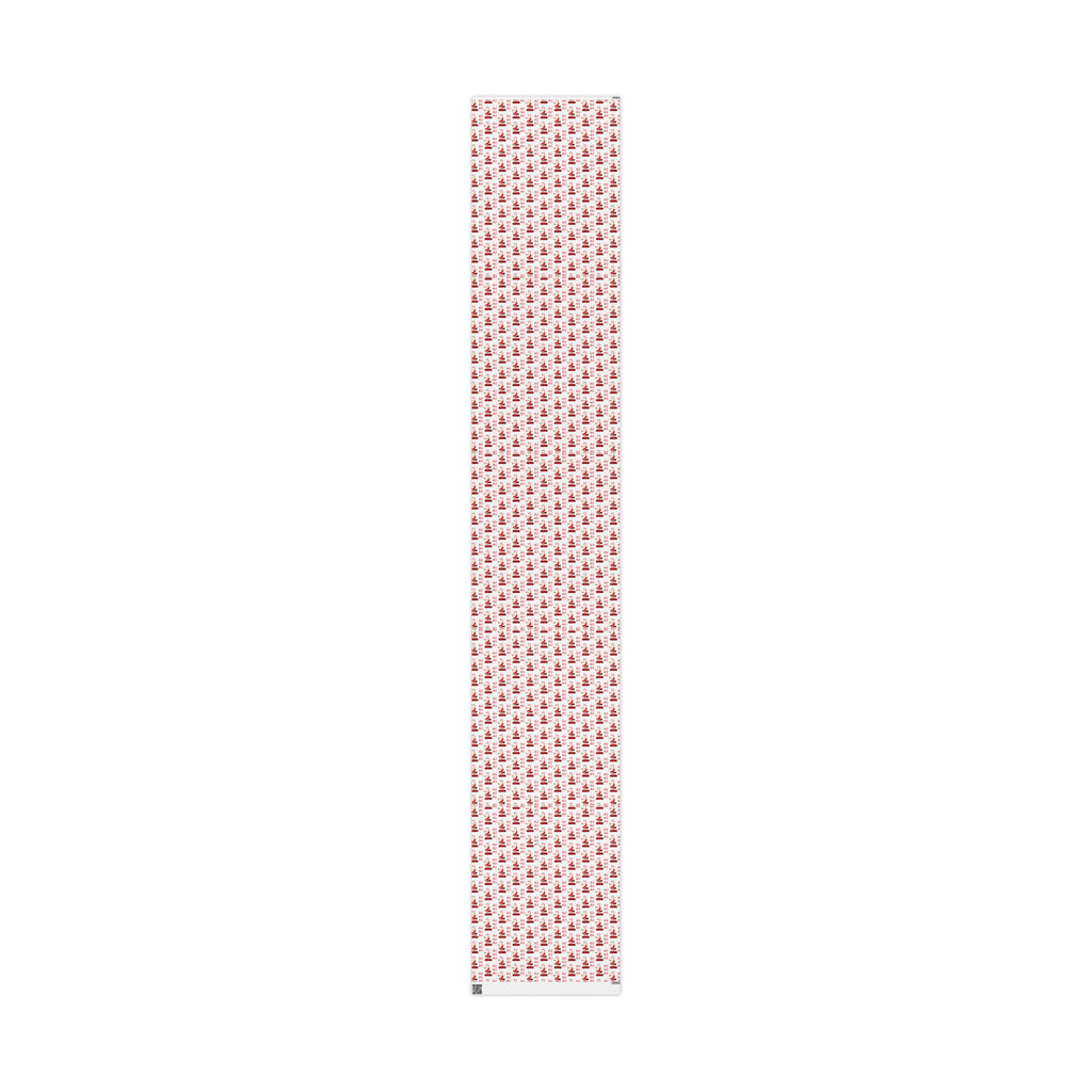 Ho Ho Ho Santa Sliding Down Candy Cane Chimney Mid Century Retro Style Holiday Gift Wrap Paper - Glossy Or Matte