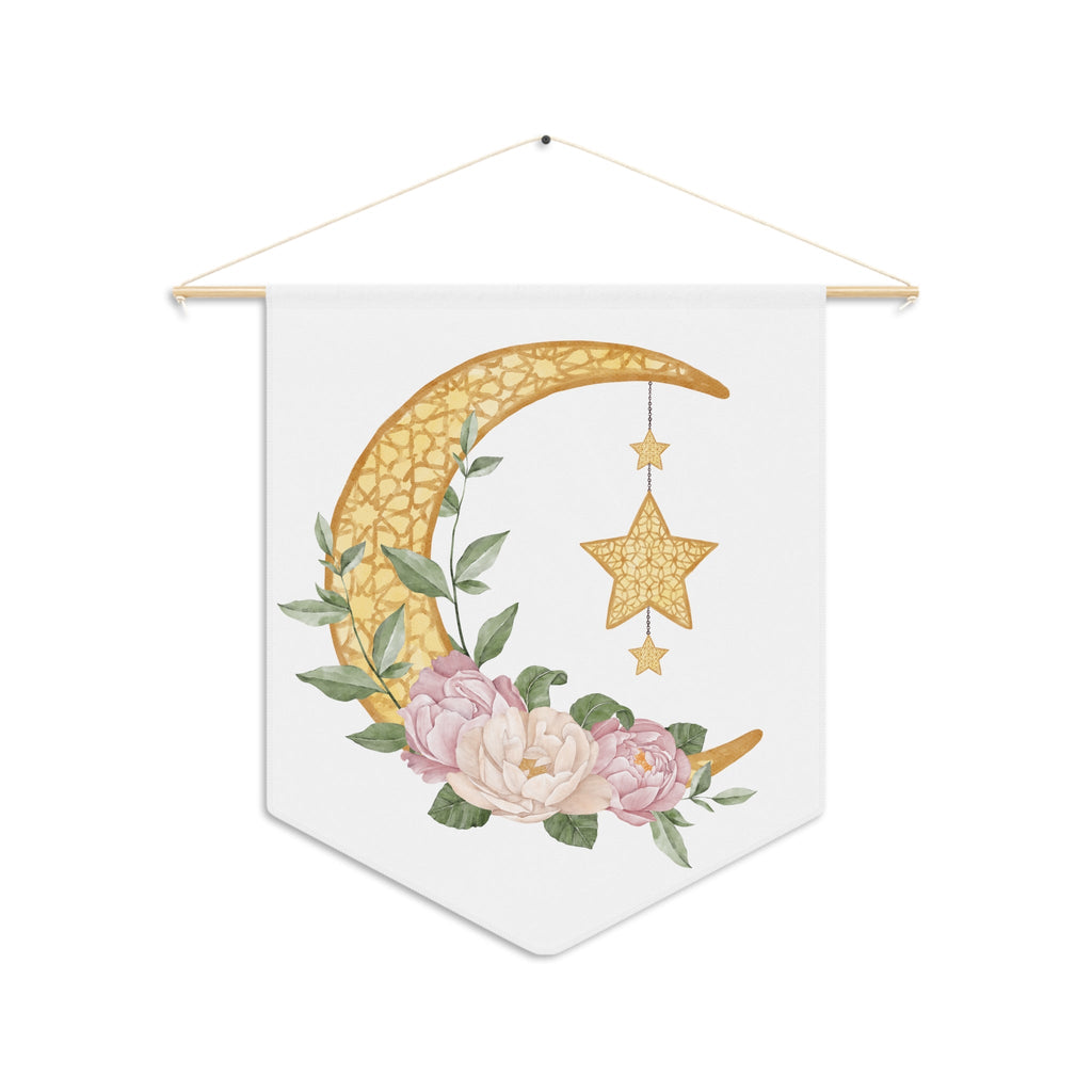 Crescent Moon Star Wall Hanging Banner Flag