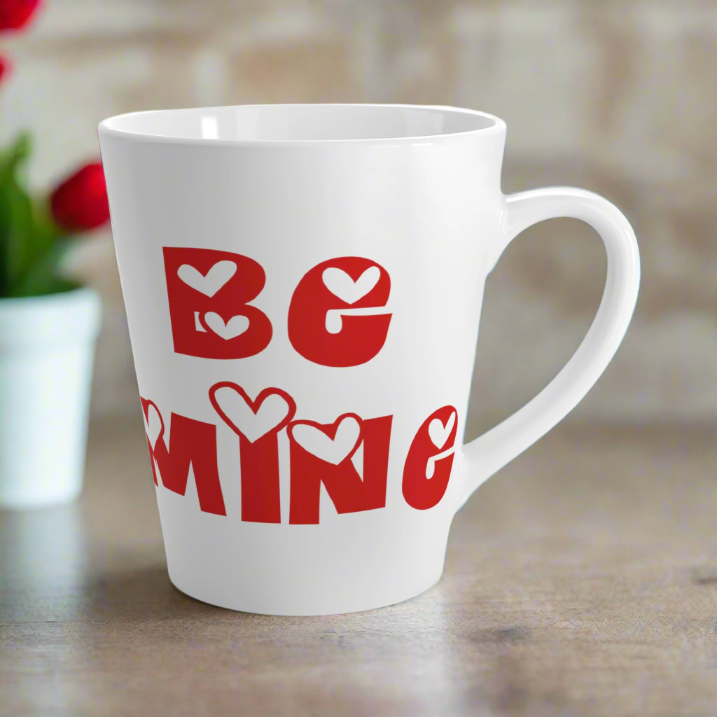 Be Mine Red Hearts Valentine's Day Latte Coffee Mug