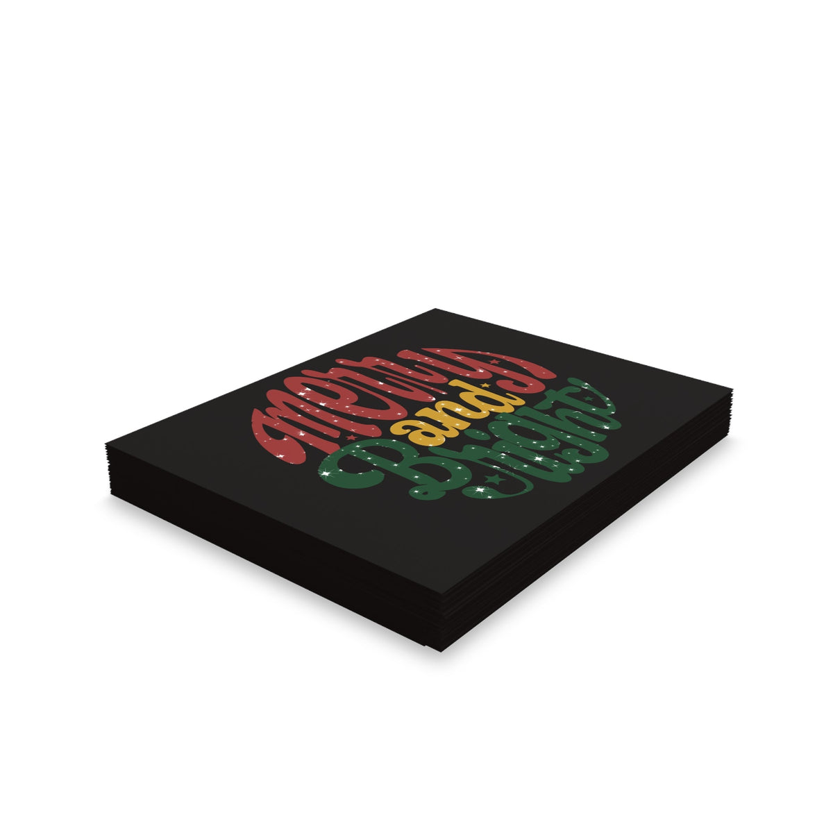 Merry And Bright Christmas Matte Greeting Cards (8, 16, and 24 pcs)