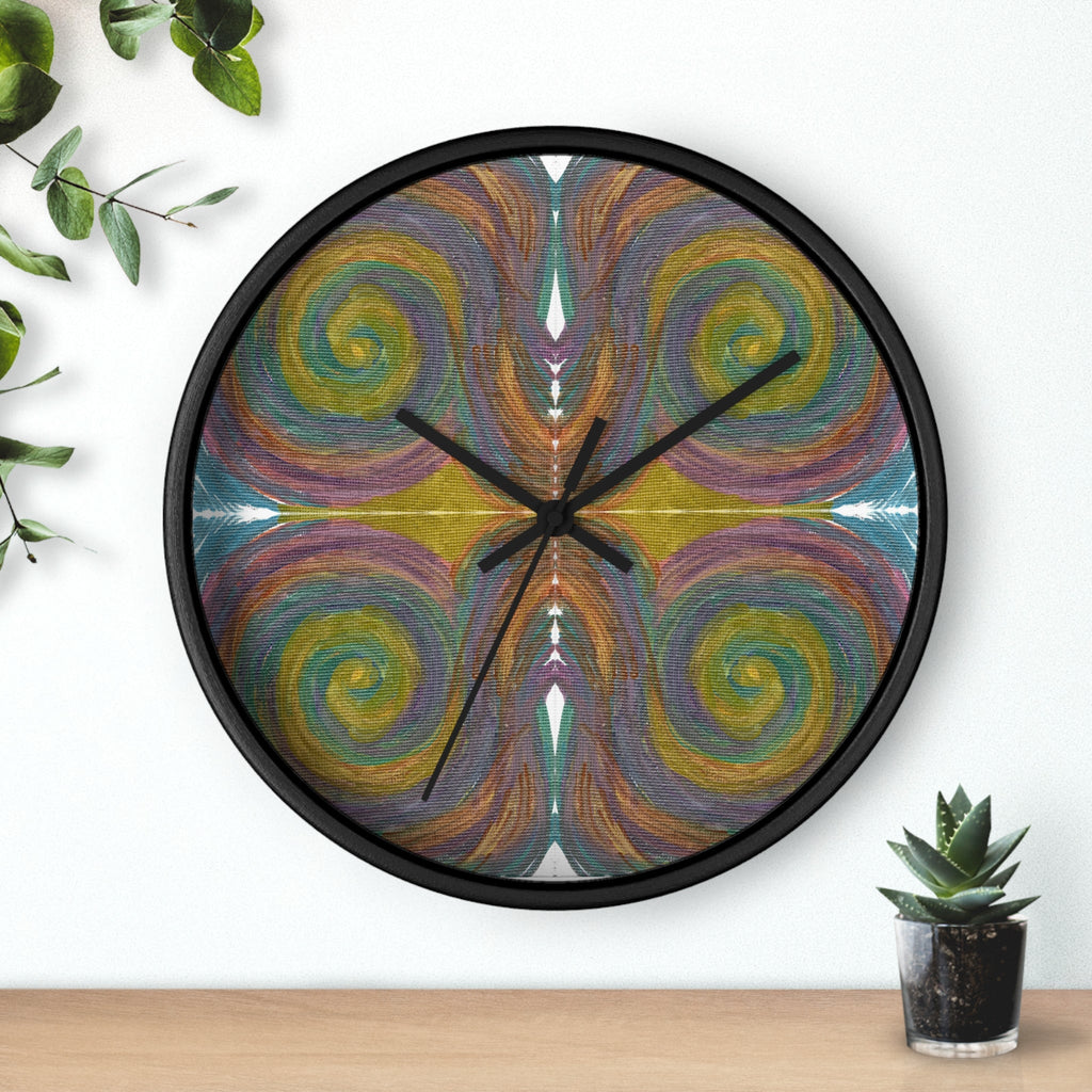 Solar Spirals Caden Caraco Silent Black Wooden Wall Clock