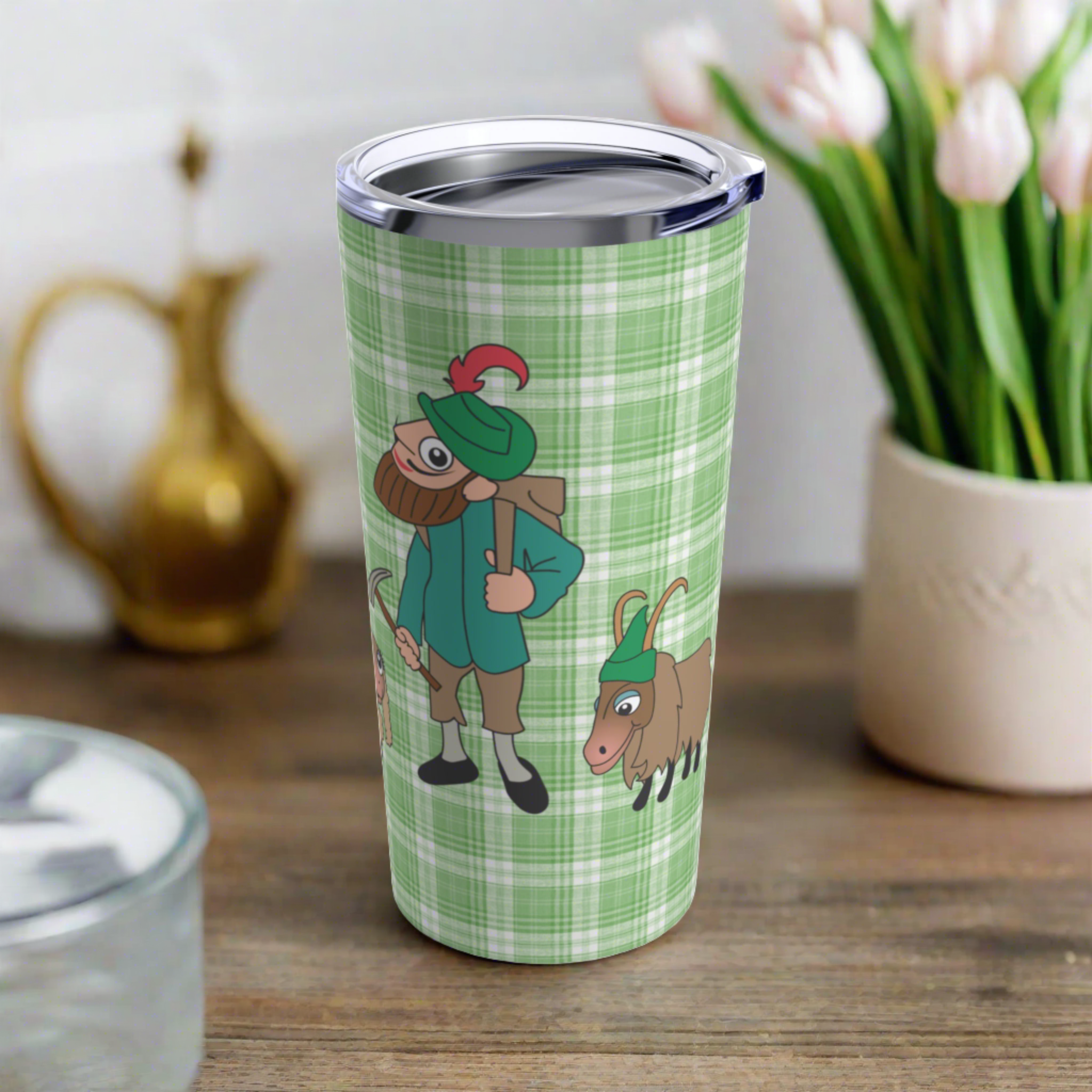 Sound Of Music Travel Tumbler Lonely Goatherd Girl In Pale Pink Tote Goat Family Tumbler 20oz