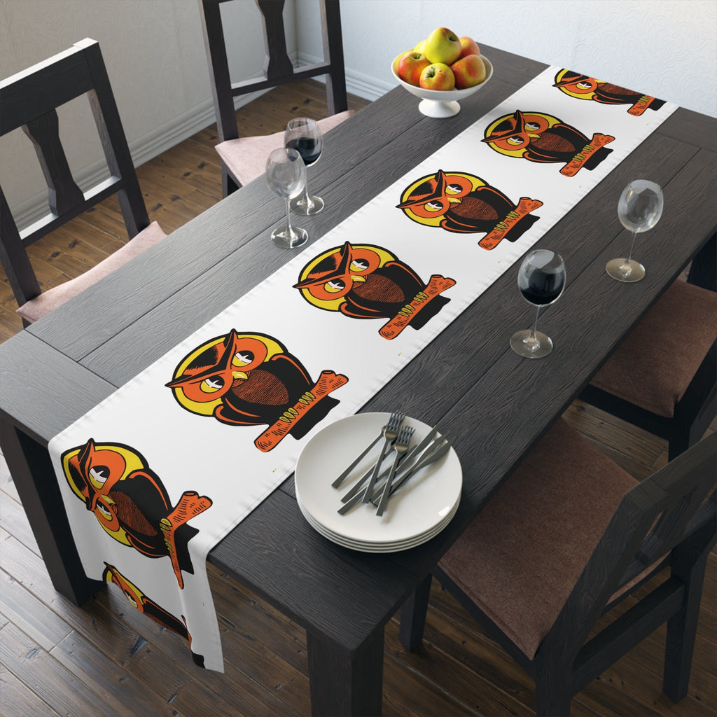 Halloween Owl Retro Halloween Print Decor Cotton Poly Table Runner