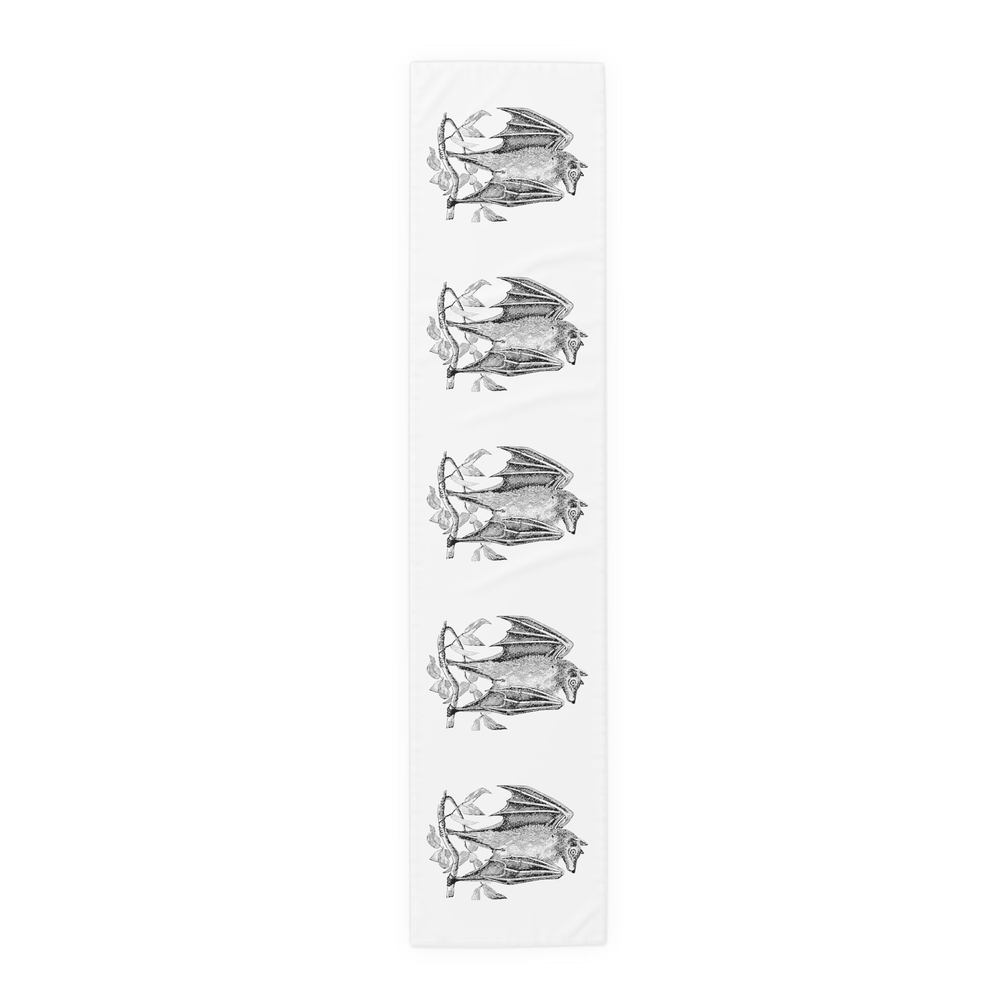 Retro Bat Halloween Print Cotton Poly Table Runner