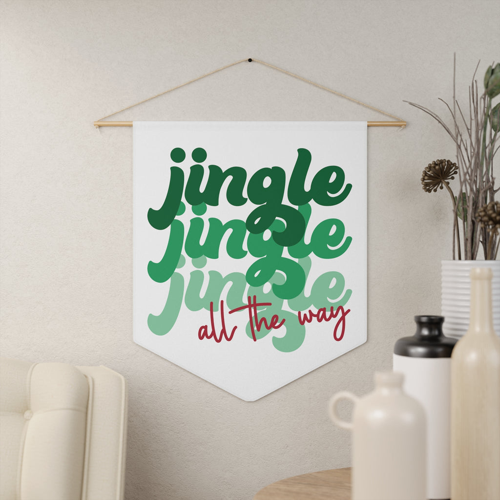 Jingle Jingle Jingle All The Way Wall Hanging Banner Flag