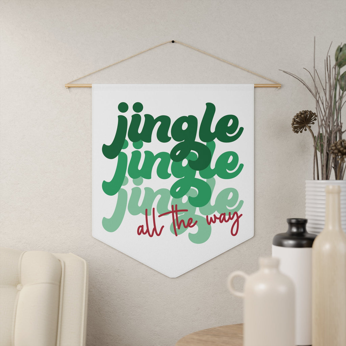 Jingle Jingle Jingle All The Way Wall Hanging Banner Flag