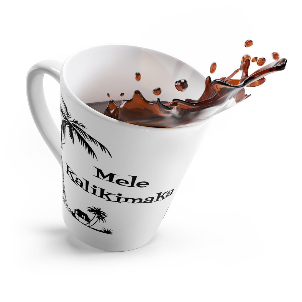 Mele Kalikimaka Hawaiian Girl Atomic Mid Century Retro Christmas Latte Mug