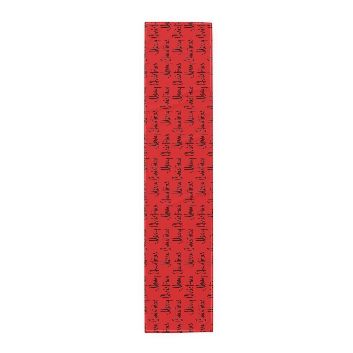 Merry Christmas Mid Century Retro Style Red Christmas Print Home Decor Cotton Poly Table Runner