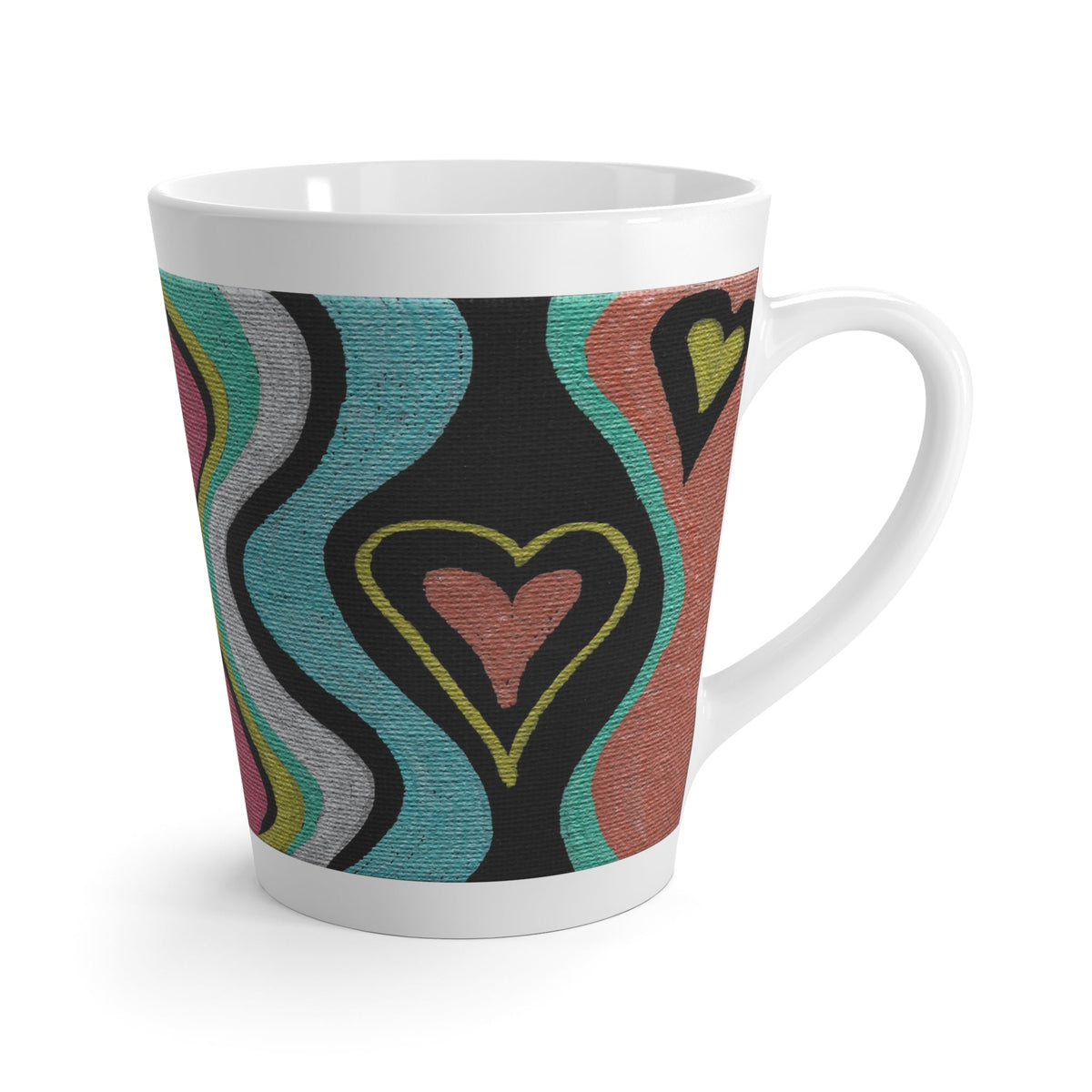 Love Finds A Way - Original Artwork by Caden Caraco on 12oz Ceramic Latte Mug