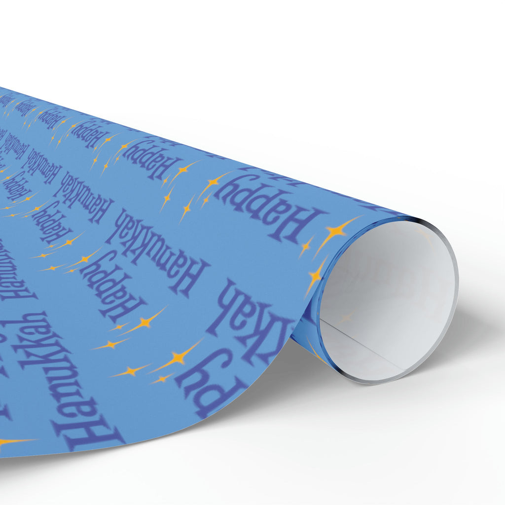 Happy Hanukkah Starburst Atomic Mid Century Retro Style Holiday Gift Wrap Paper - Glossy Or Matte