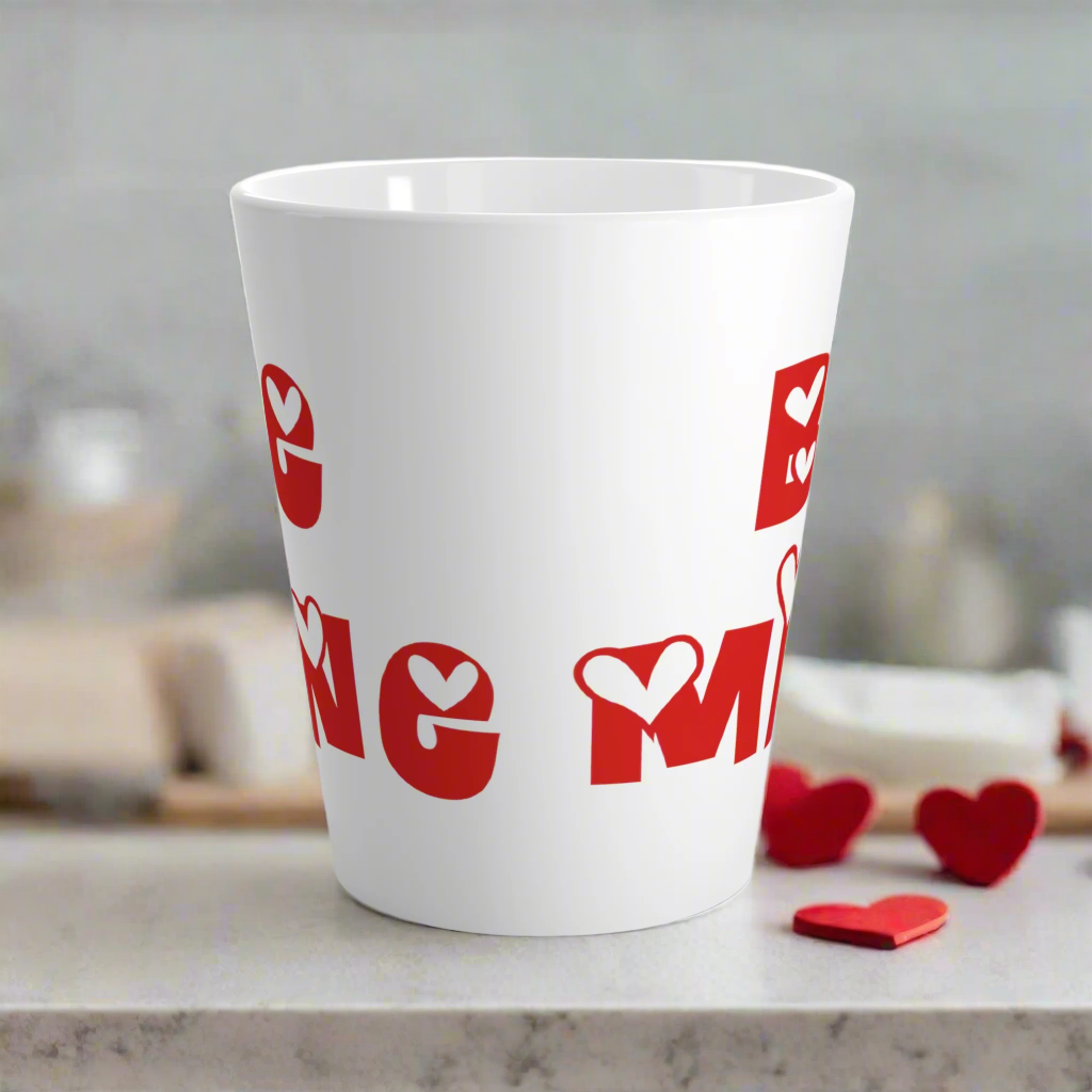 Be Mine Red Hearts Valentine's Day Latte Coffee Mug